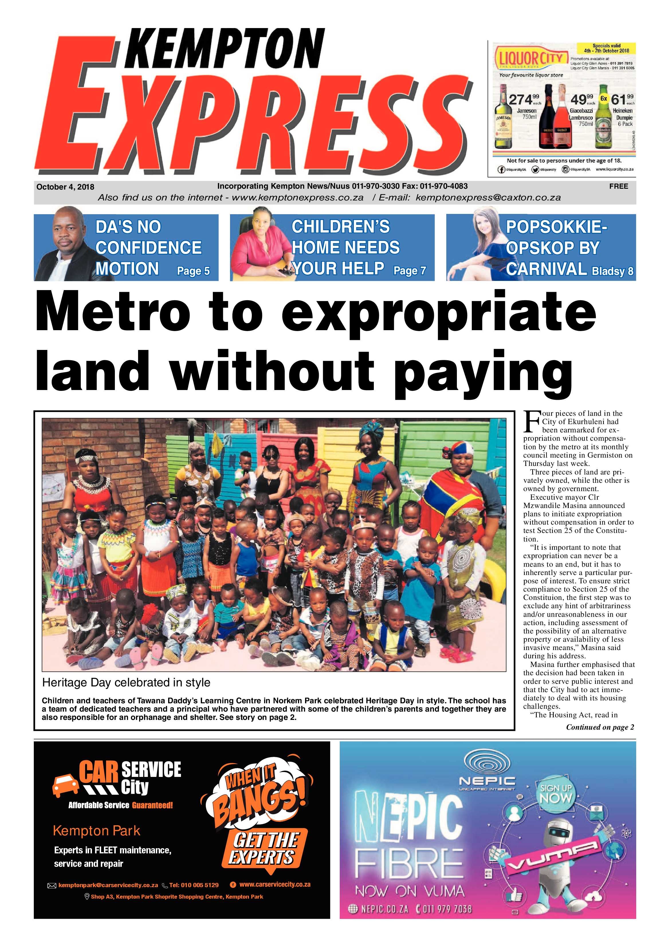 Kempton Express 04 October 2018 page 1