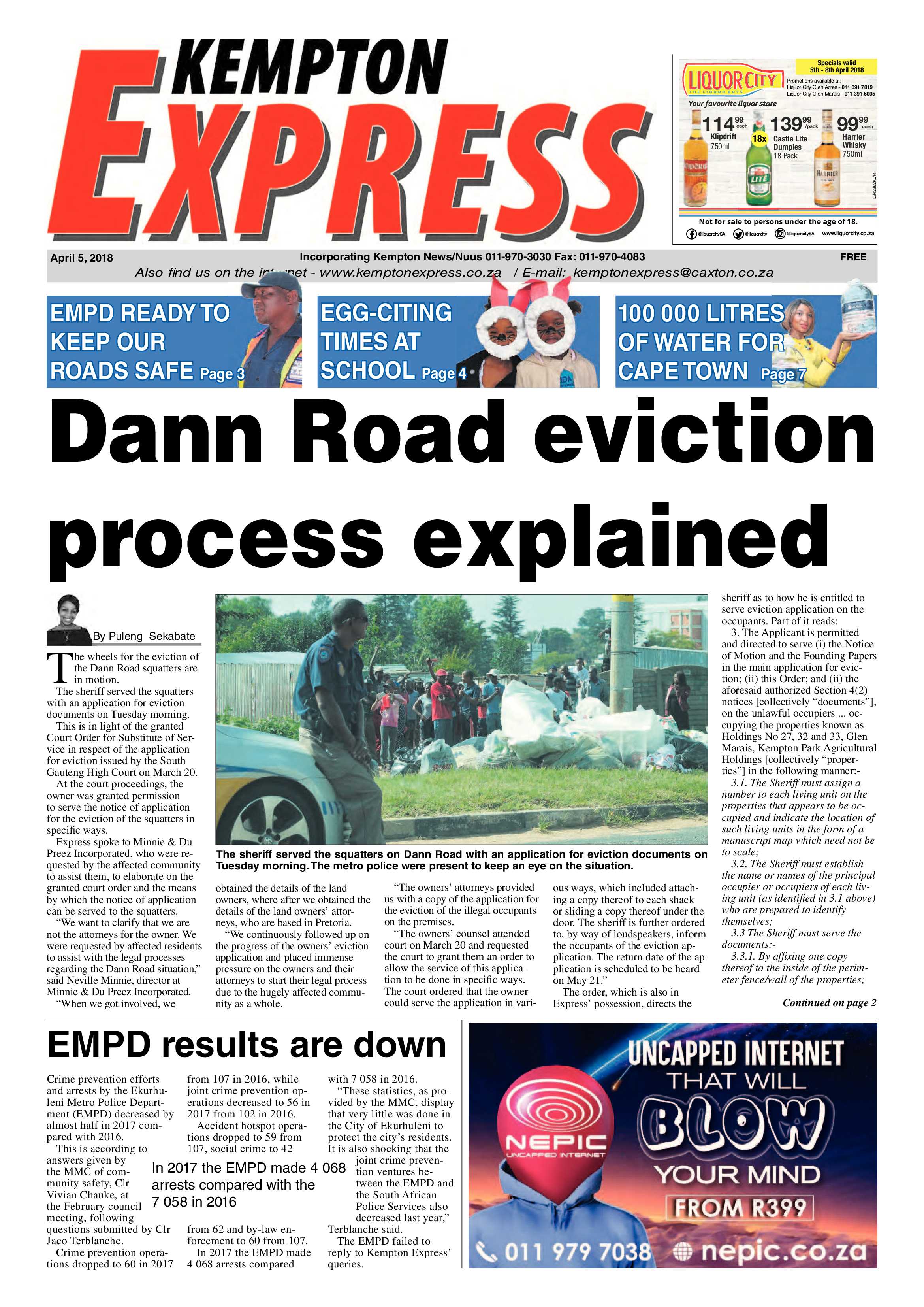 Kempton Express 05 April 2018 page 1