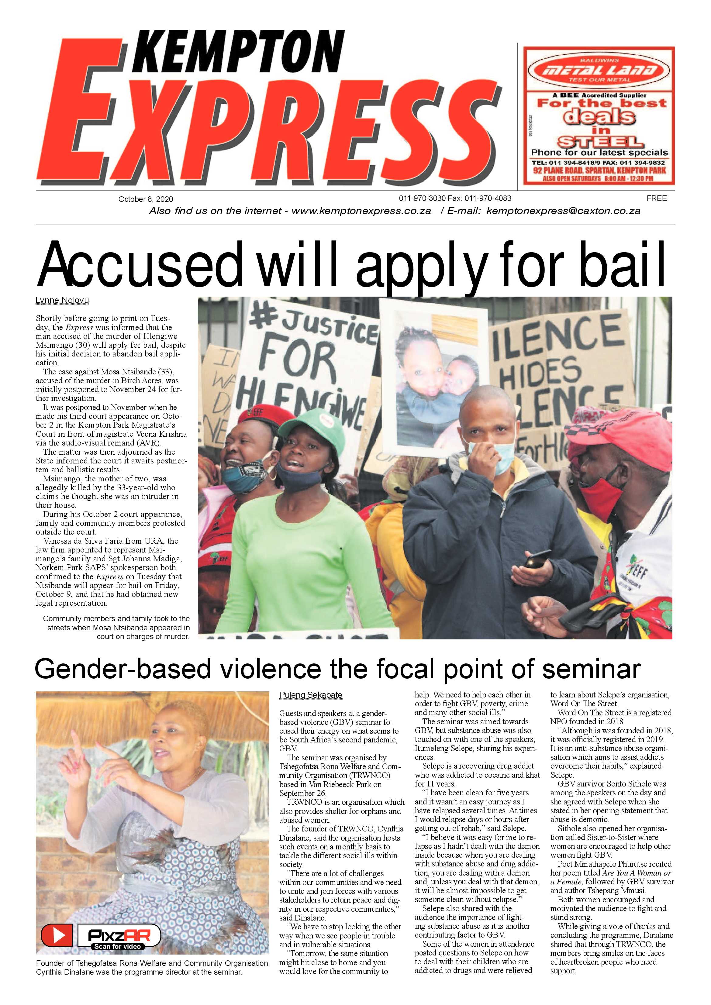 Kempton Express 08  October  2020 page 1