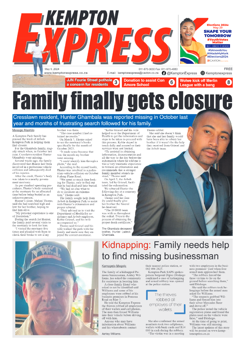 Kempton Express 10 May 2024 page 1