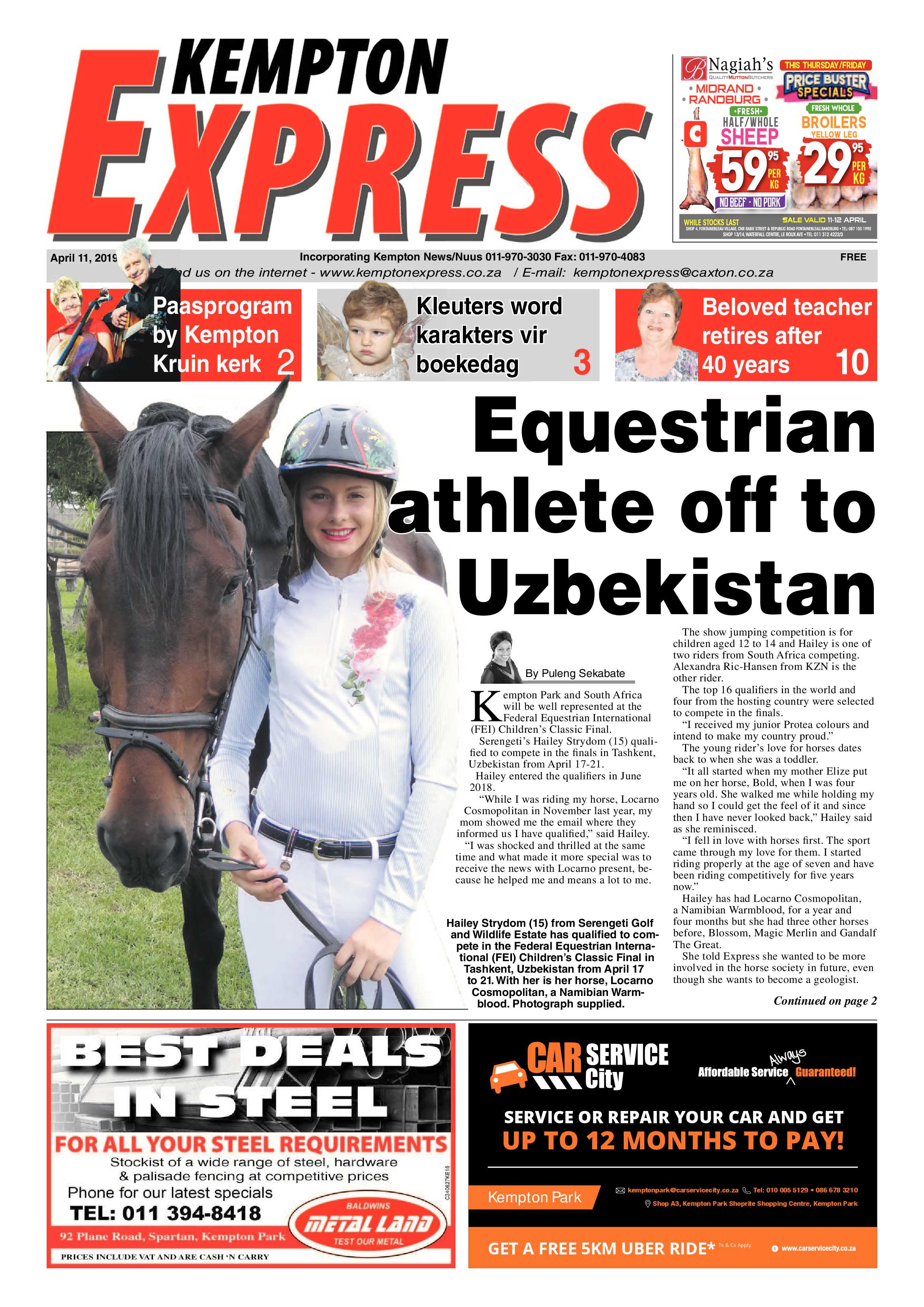 Kempton Express 11 April 2019 page 1