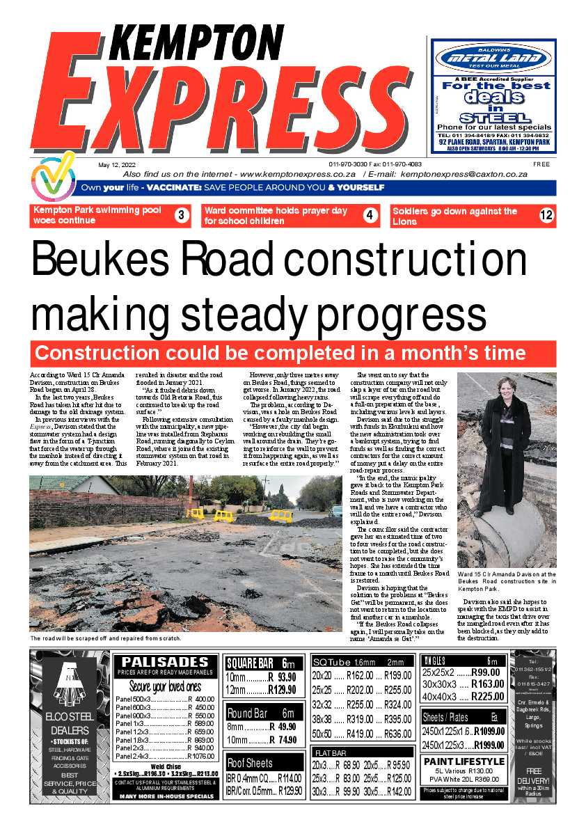 Kempton Express 12 May 2022 page 1