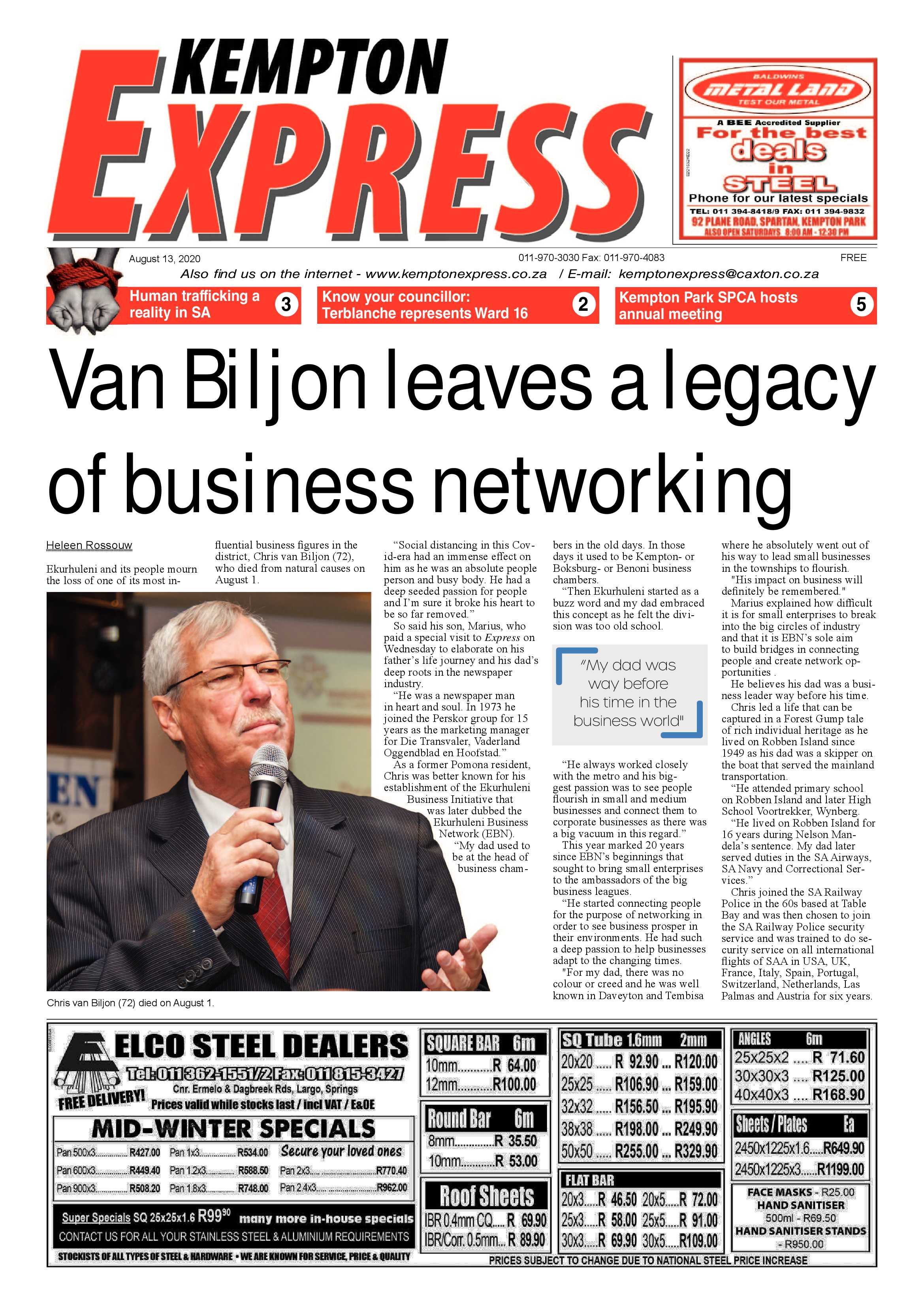 Kempton Express 13 August 2020 page 1