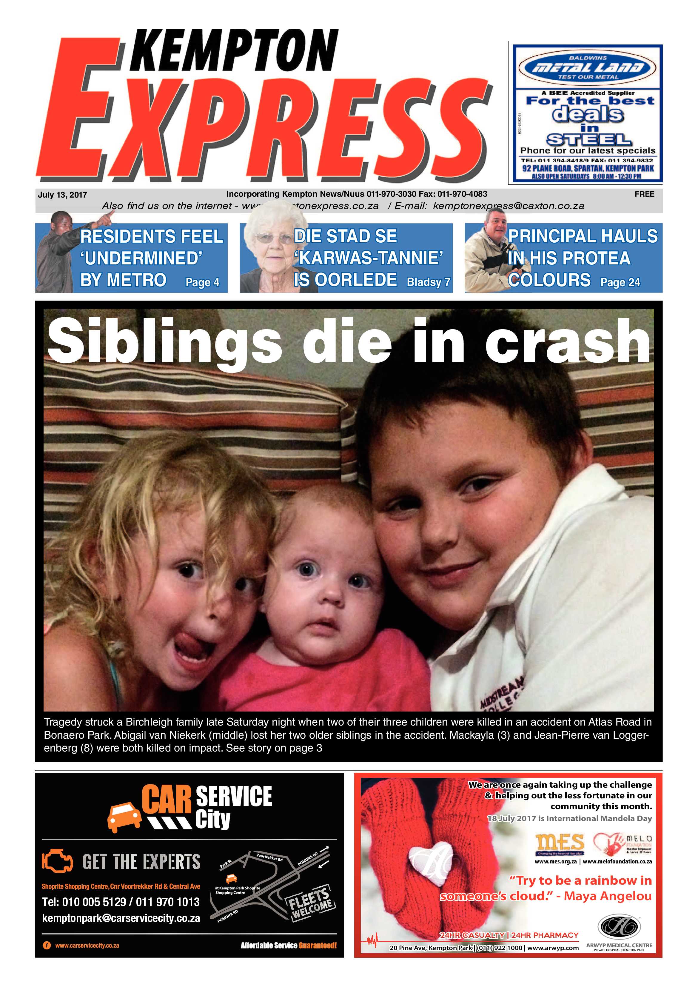 Kempton Express 13 July 2017 page 1