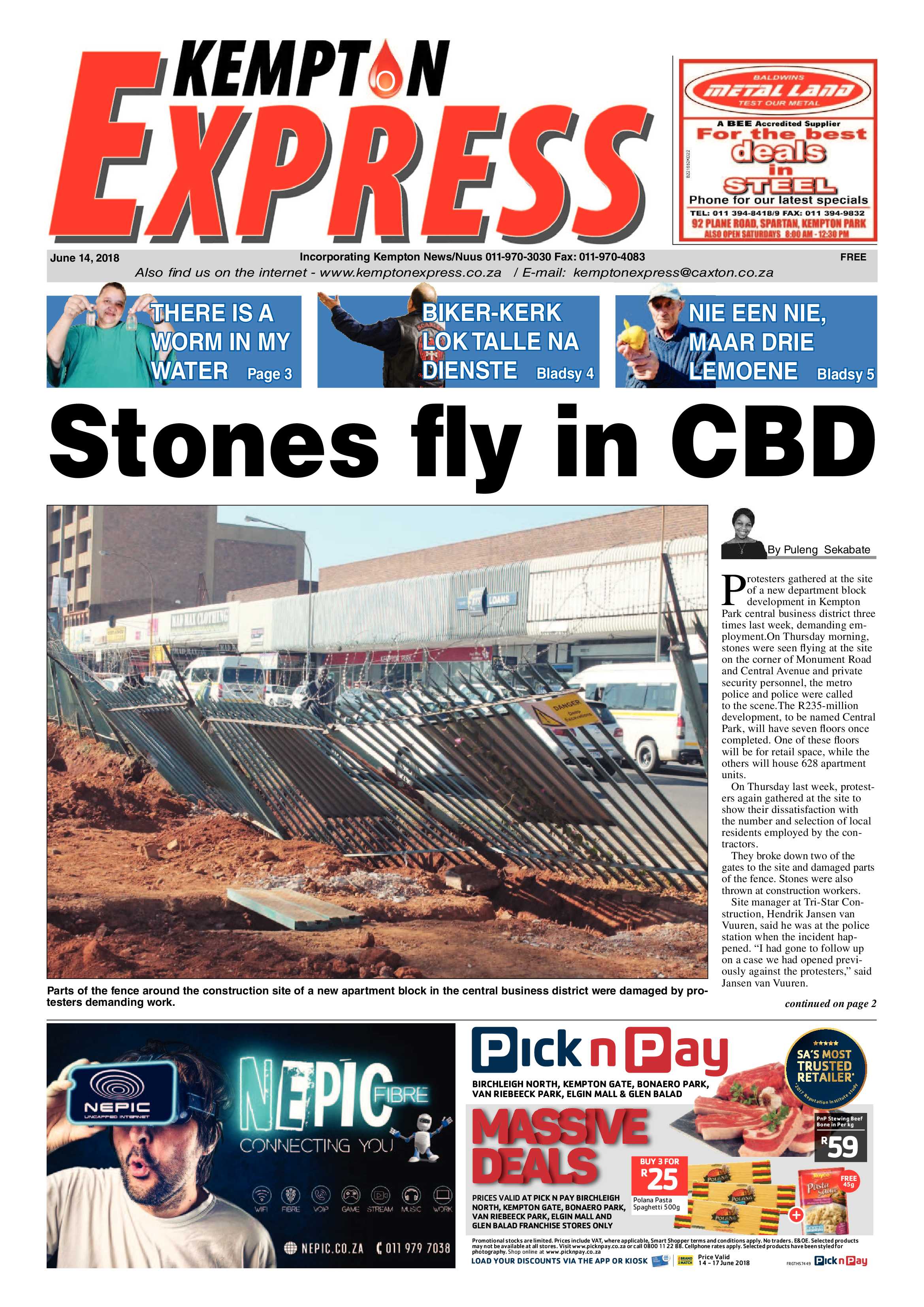 Kempton Express 14 June 2018 page 1