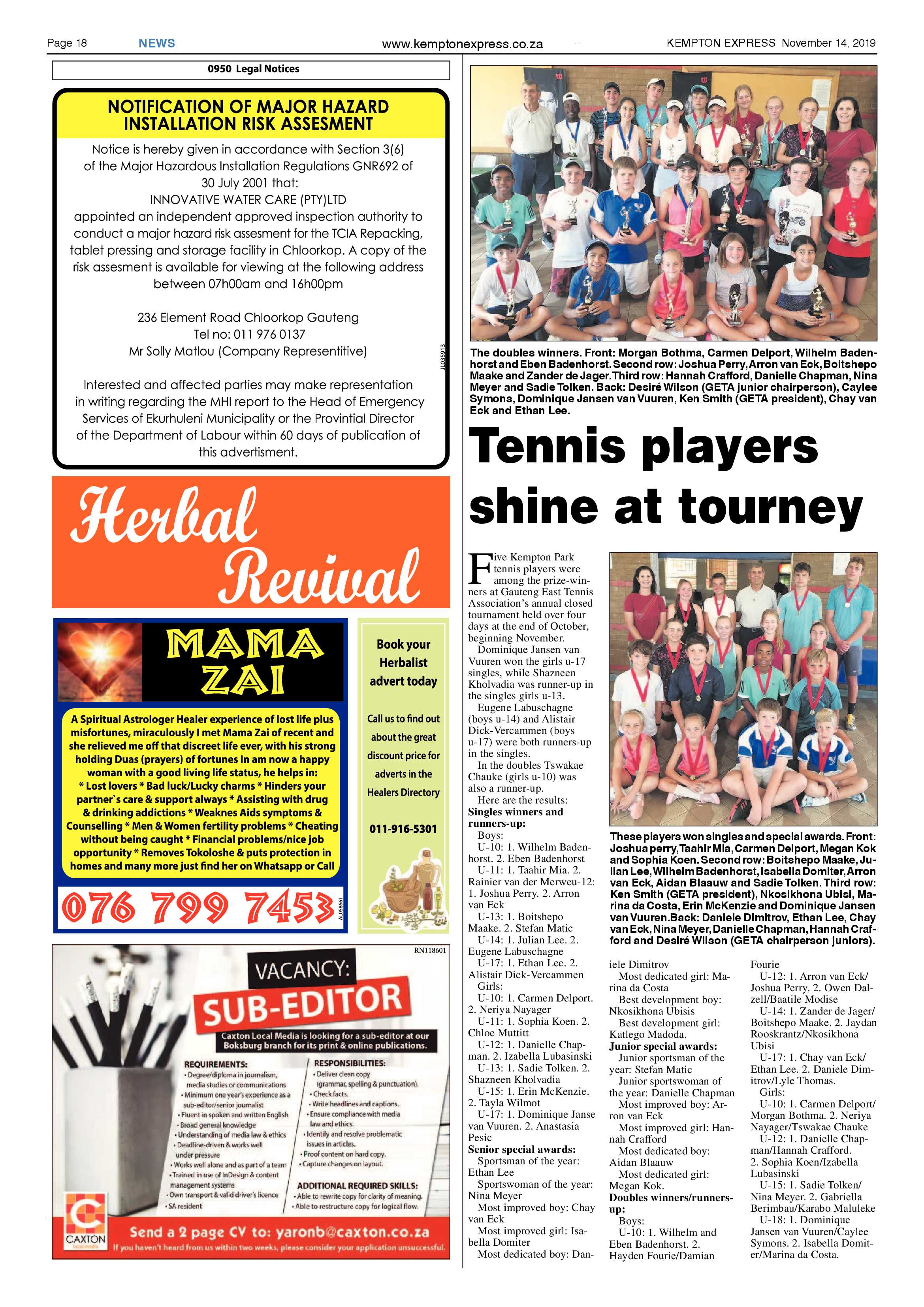 Kempton Express 14 November 2019 page 18