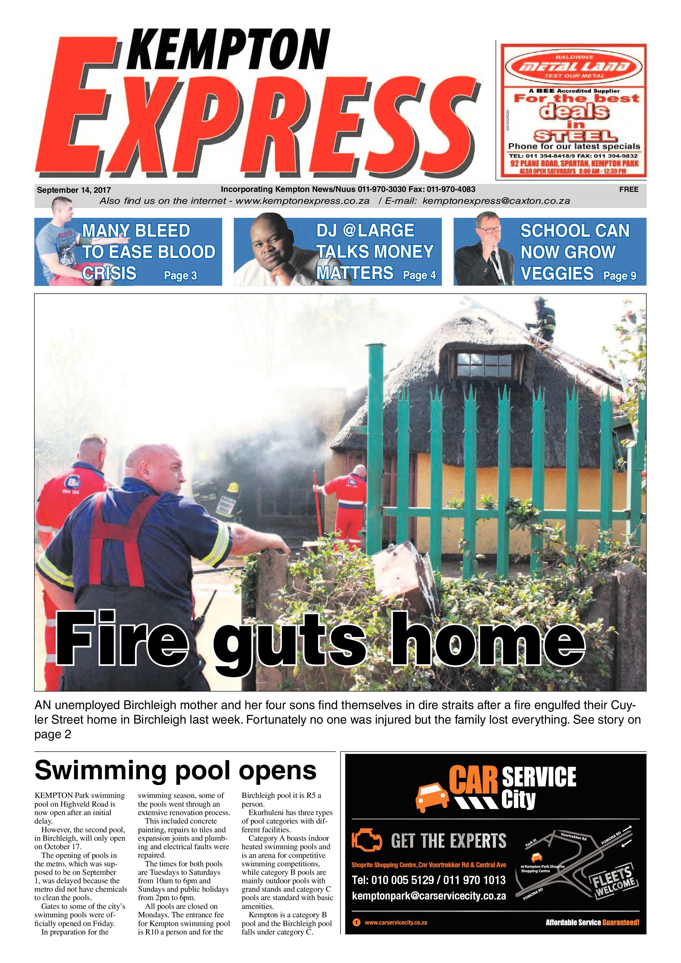 Kempton Express 14 September 2017 page 1