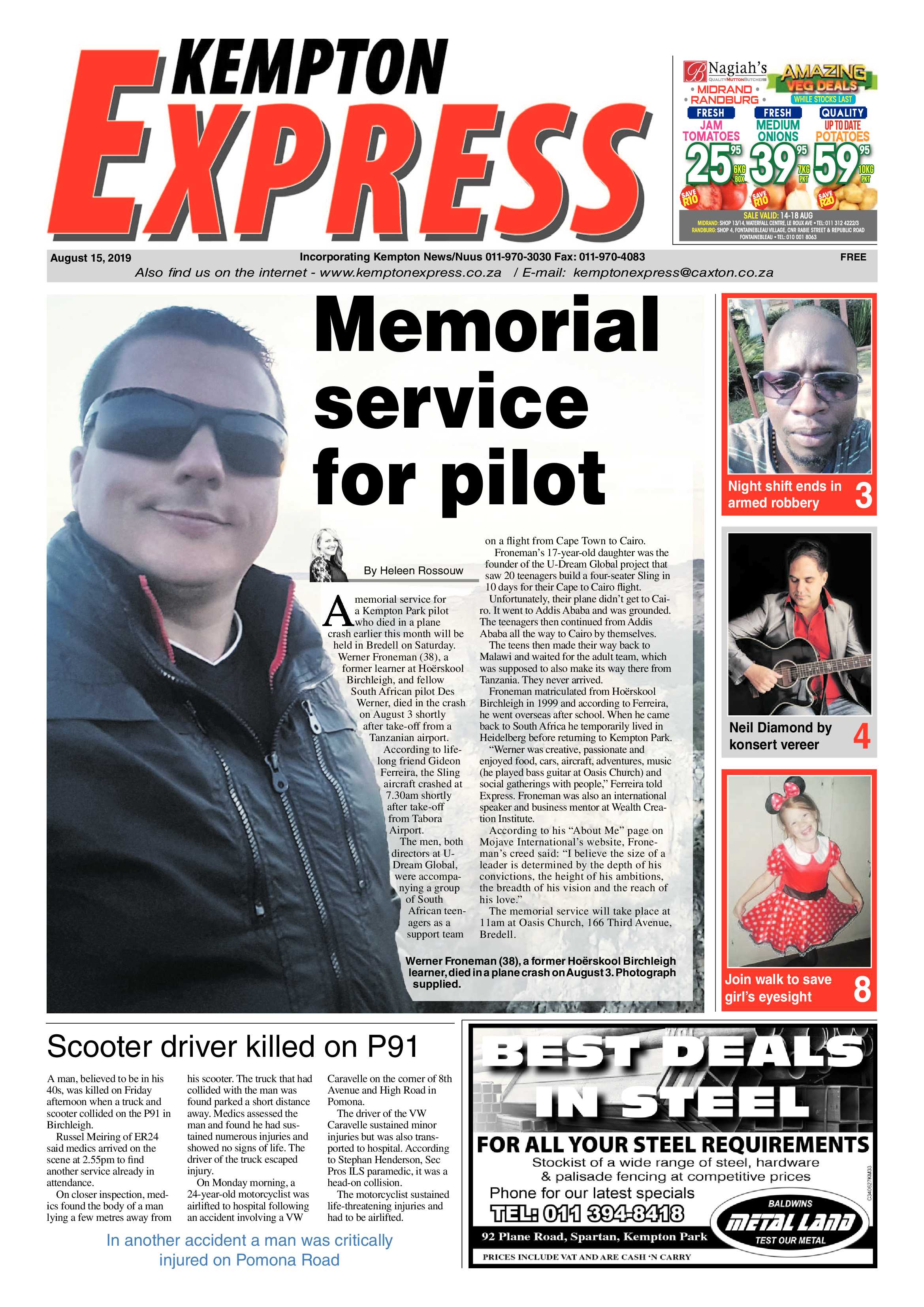 Kempton Express 15 August 2019 page 1