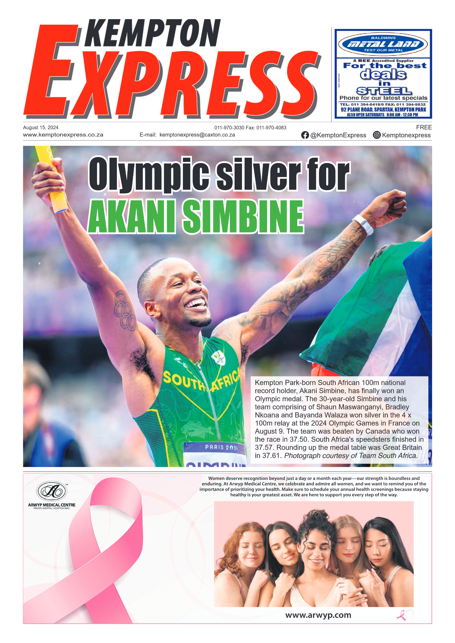 Kempton Express 15 August 2024 page 1