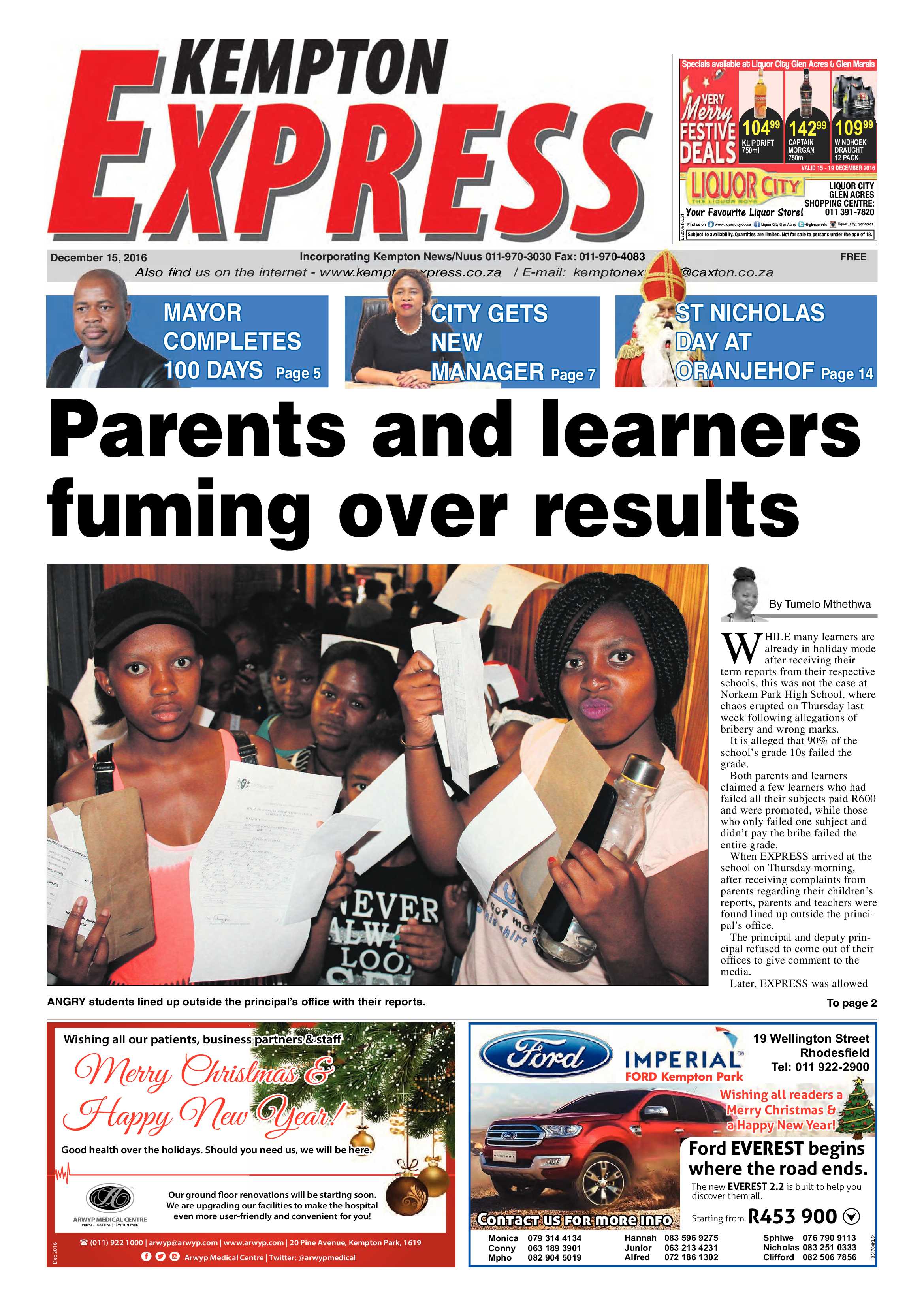 Kempton Express 15 December 2016 page 1