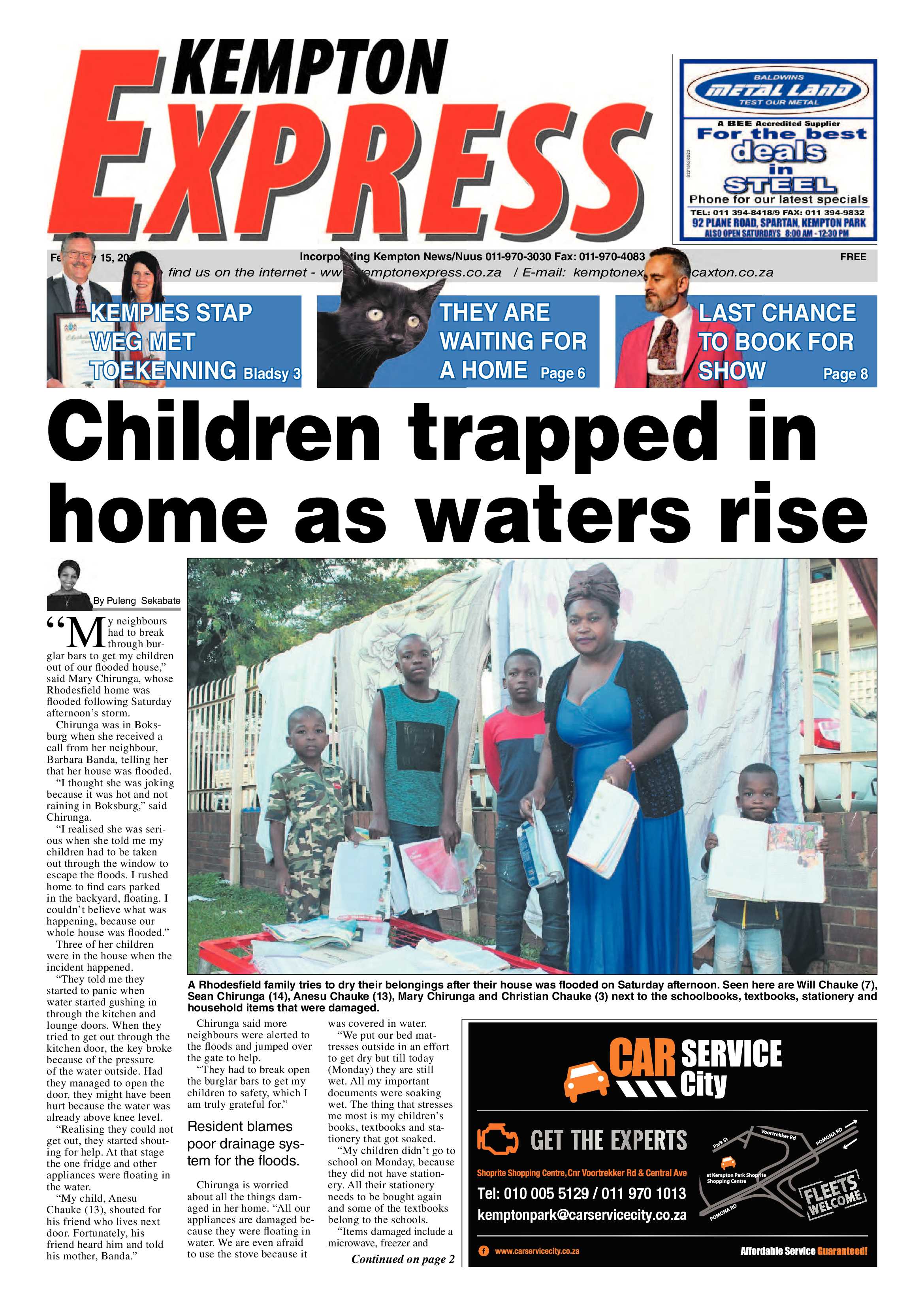 Kempton Express 15 February 2018 page 1