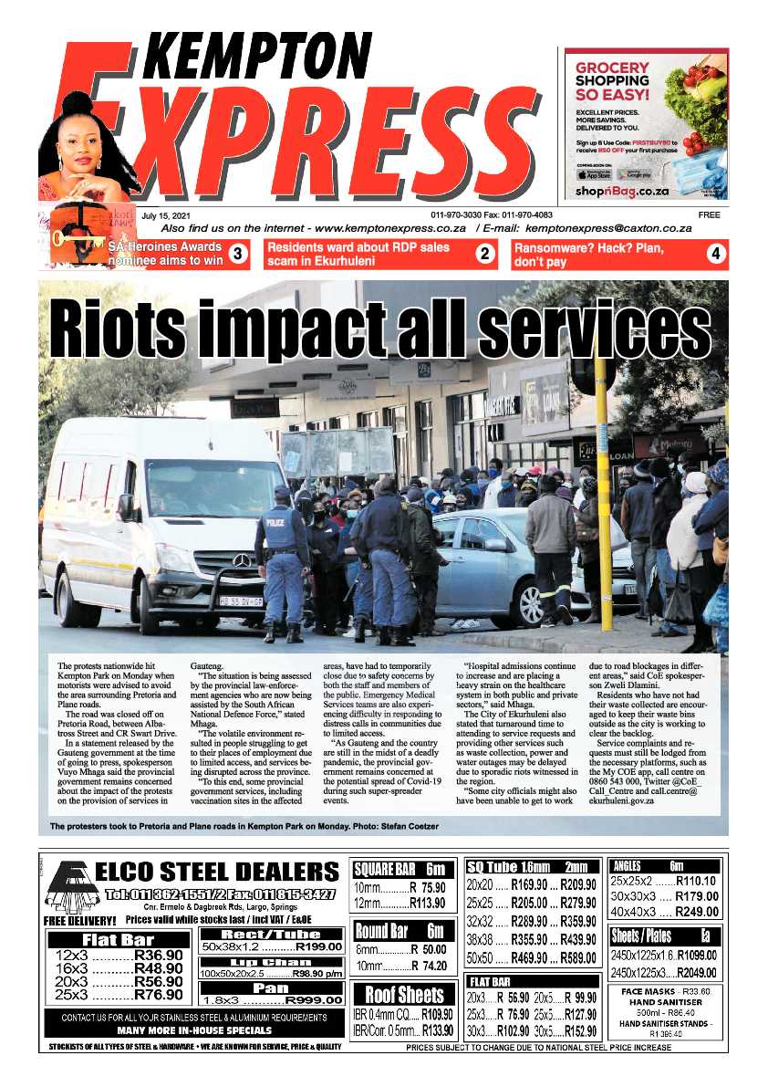 Kempton Express 15 July 2021 page 1