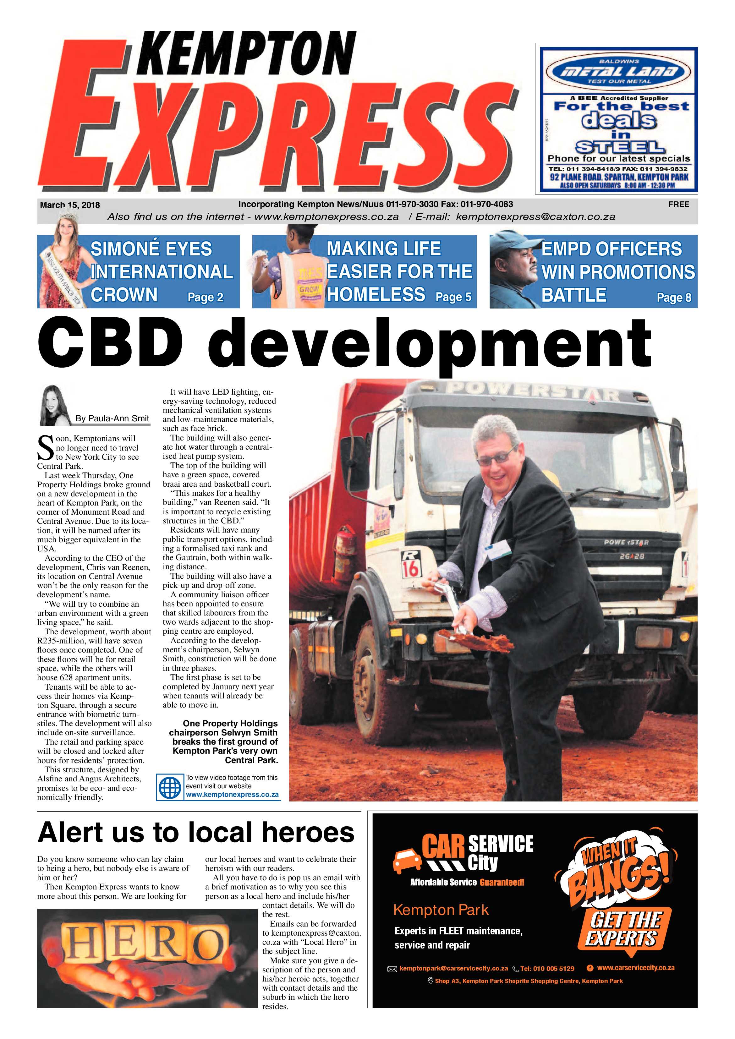 Kempton Express 15 March 2018 page 1