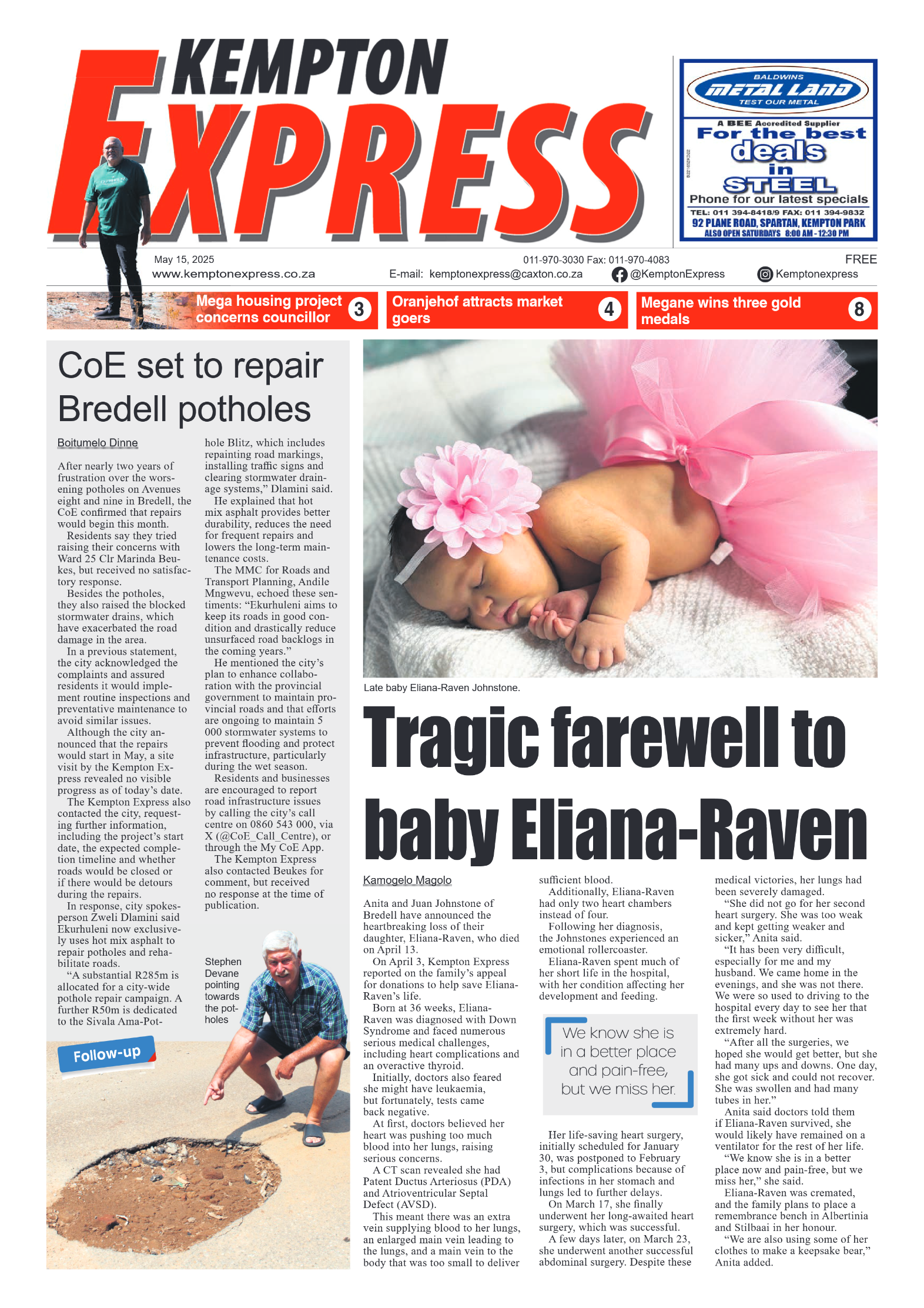Kempton Express 15 May 2025 page 1