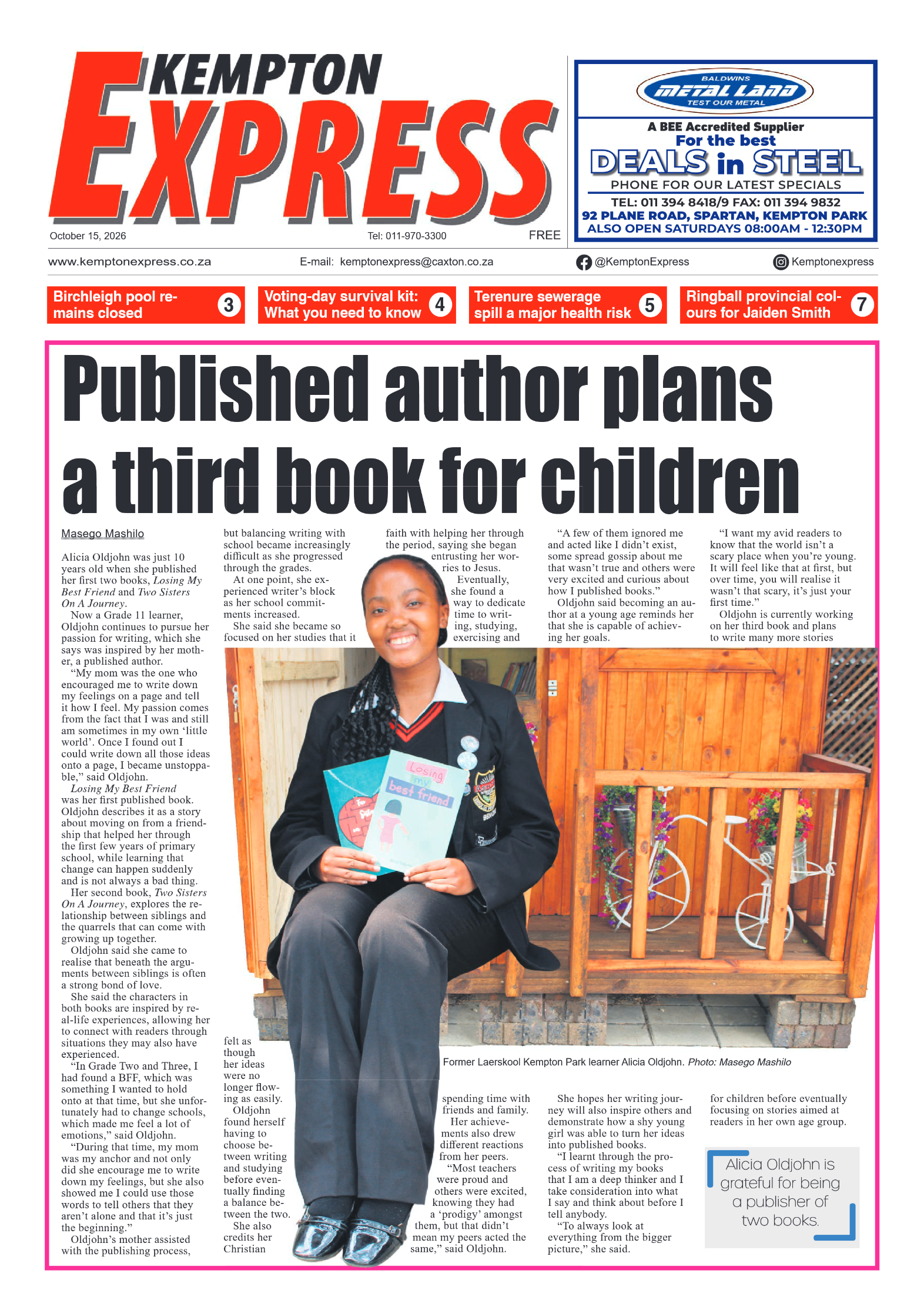 Kempton Express 15 October 2026 page 1
