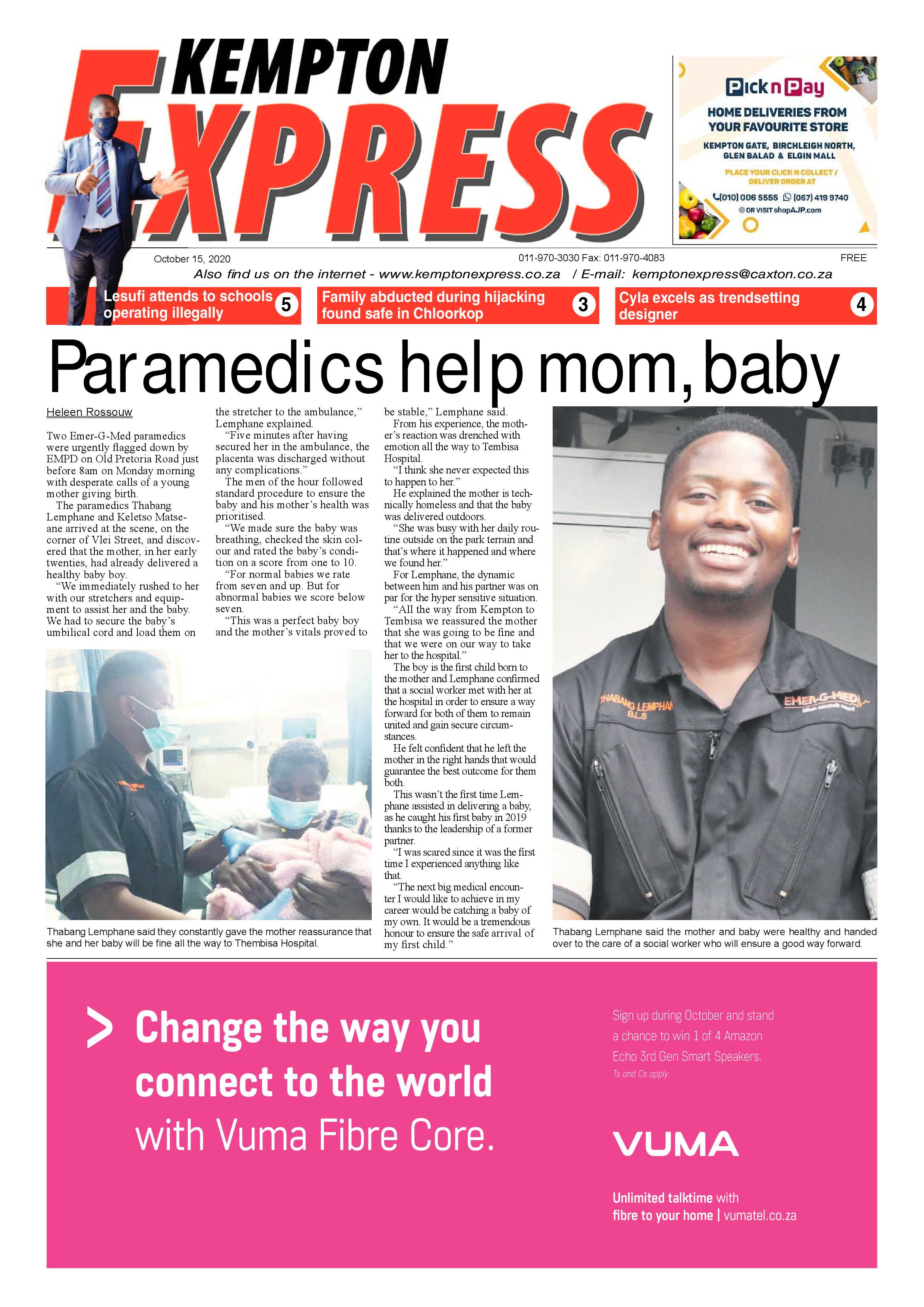 Kempton Express 15 October 2020 page 1