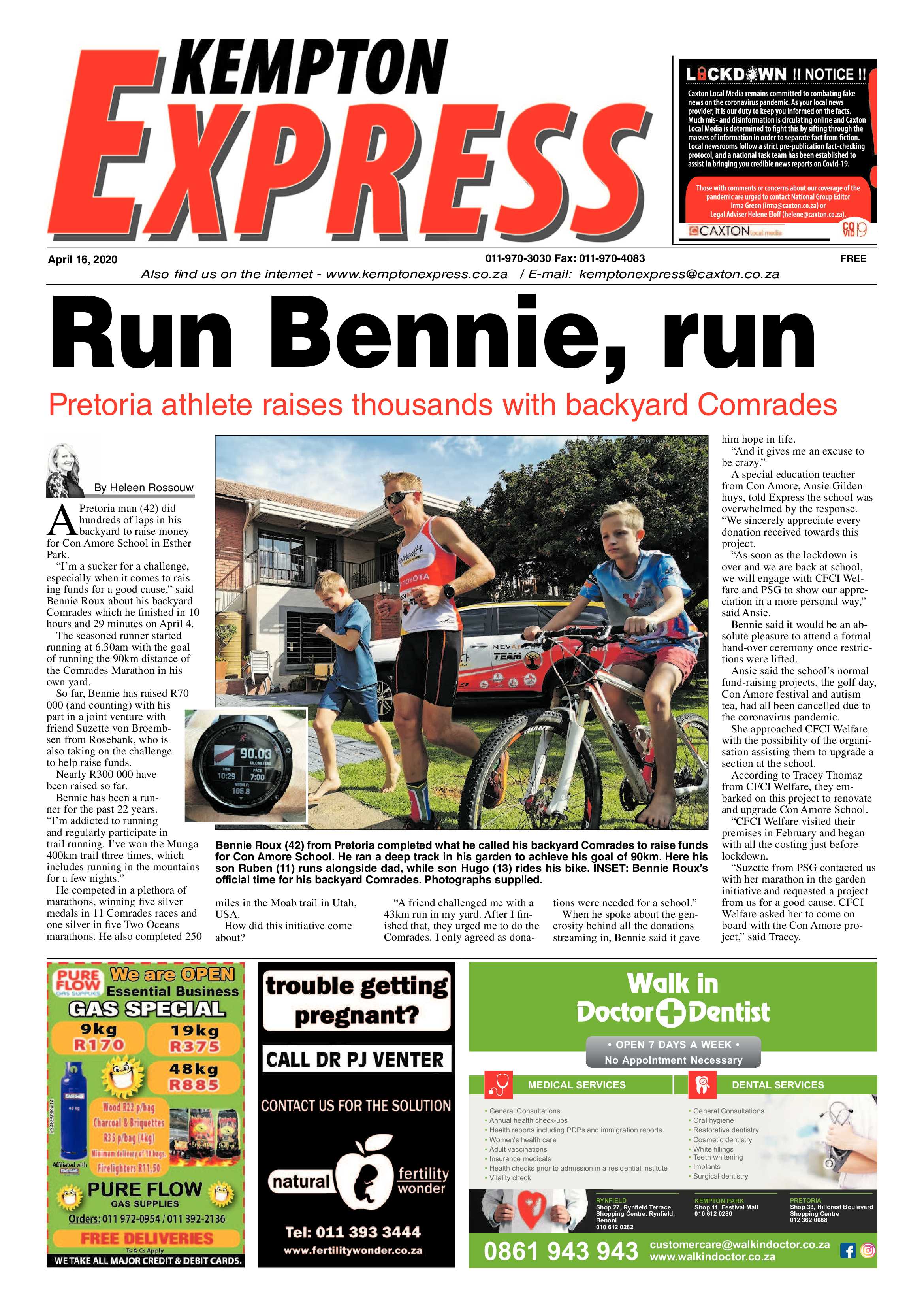 Kempton Express 16 April 2020 page 1