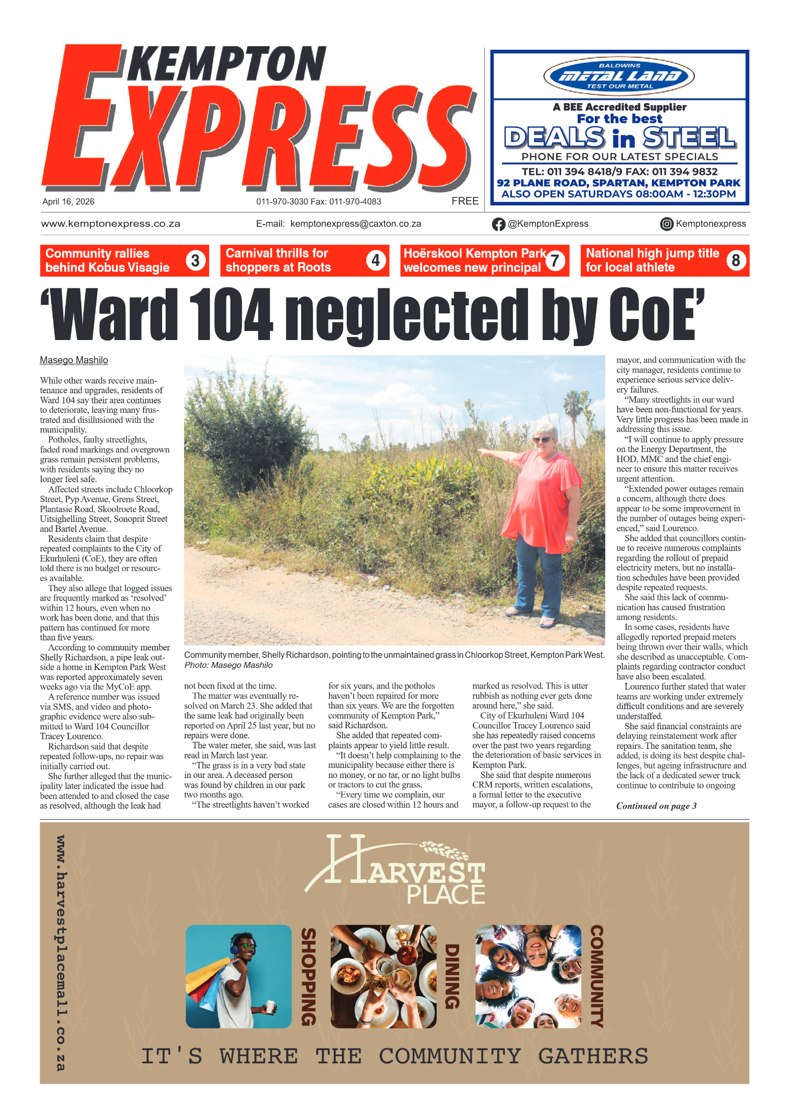 Kempton Express 16 April 2026 page 1