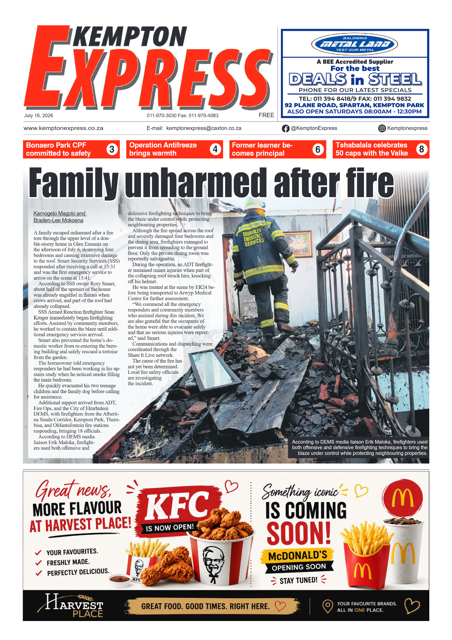 Kempton Express 16 July 2026 page 1