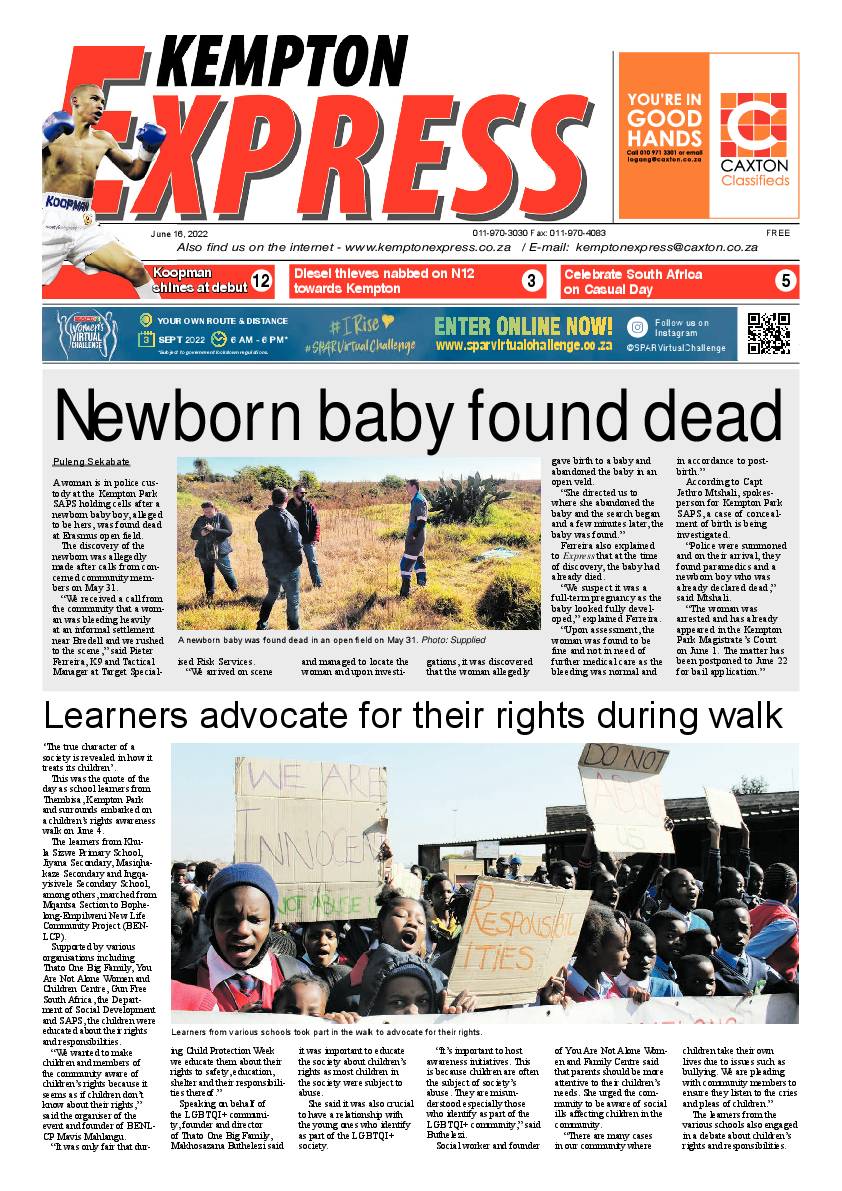 Kempton Express 16 June 2022 page 1