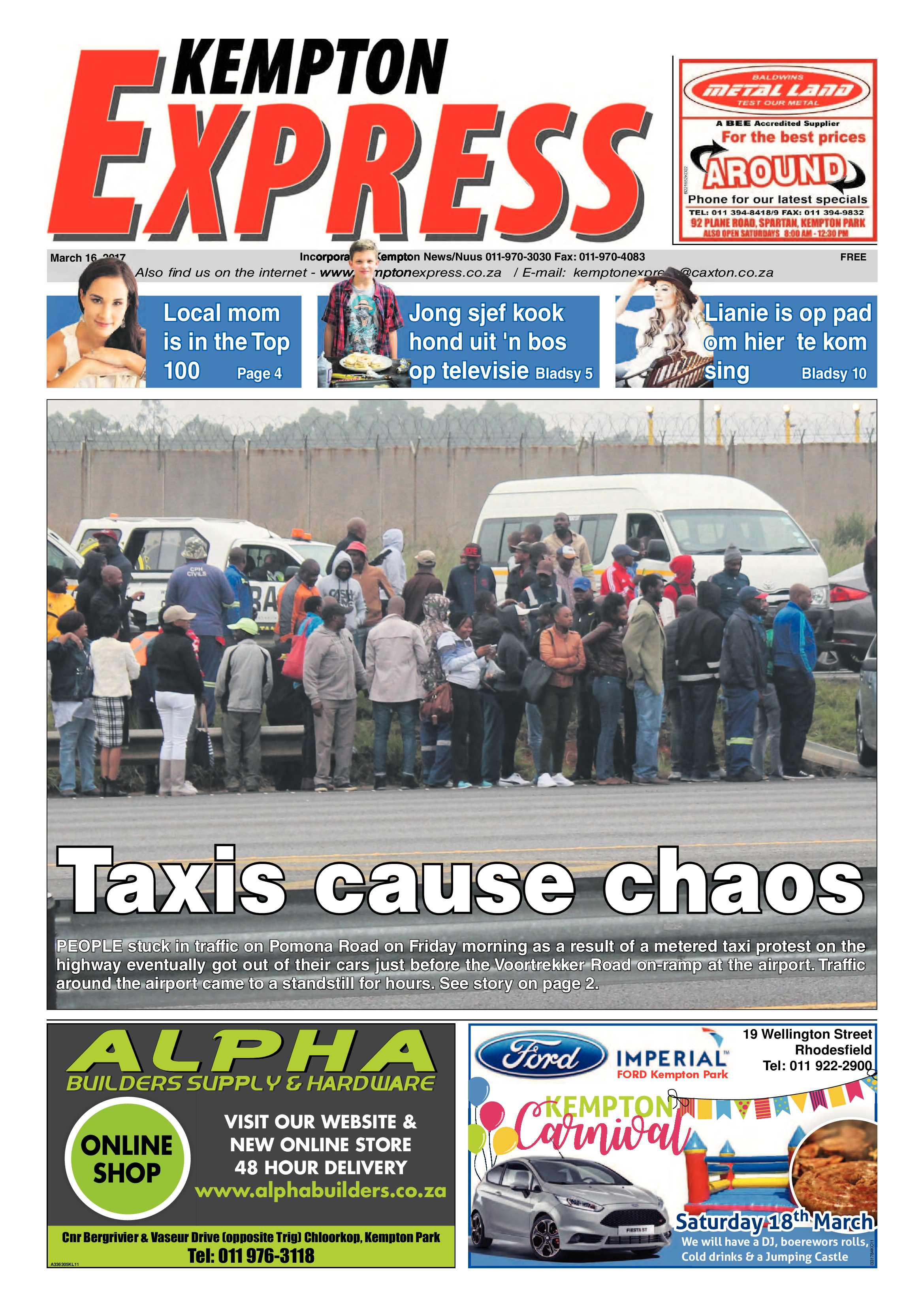 Kempton Express 16 March 2017 page 1