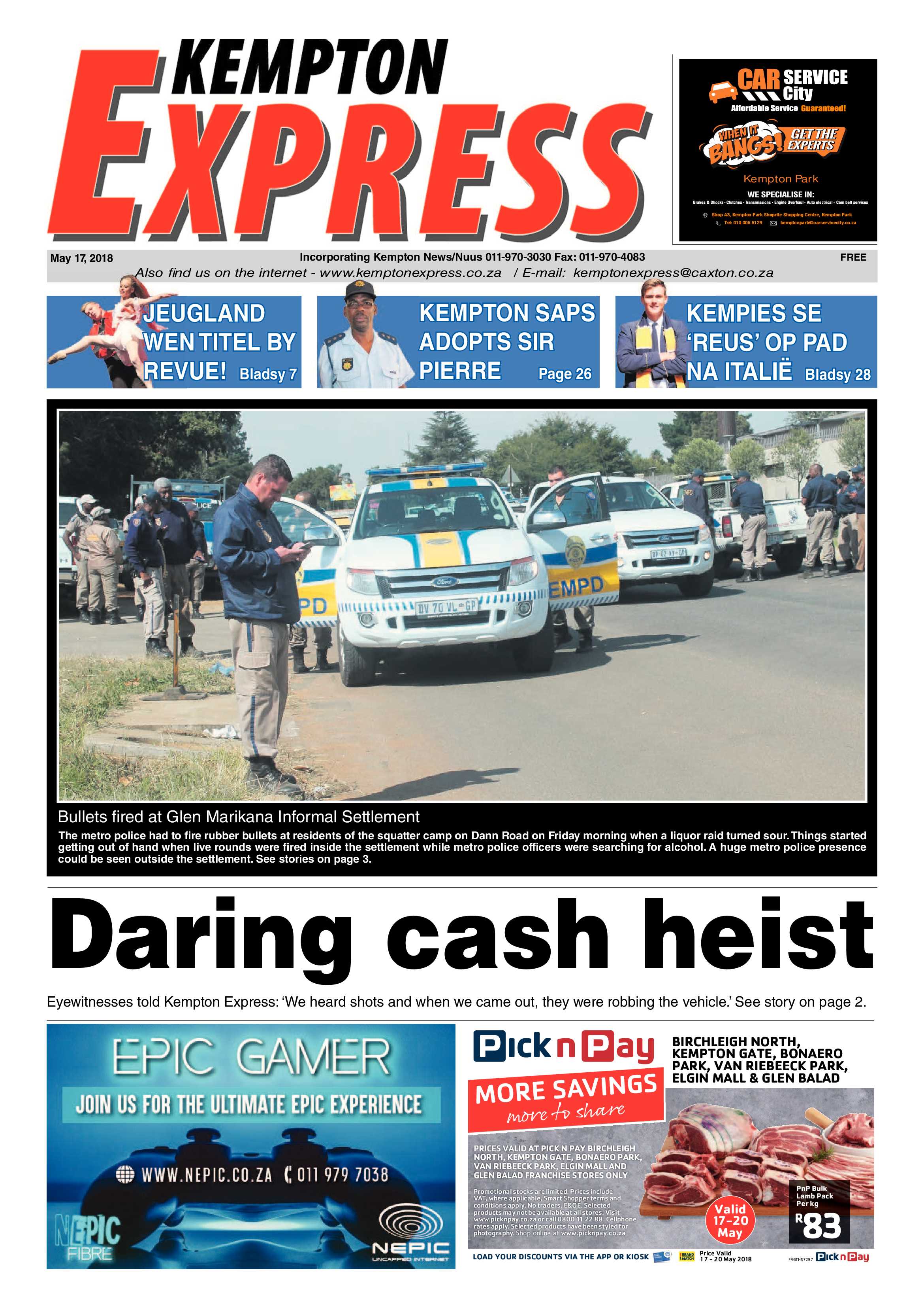 Kempton Express 17 May 2018 page 1