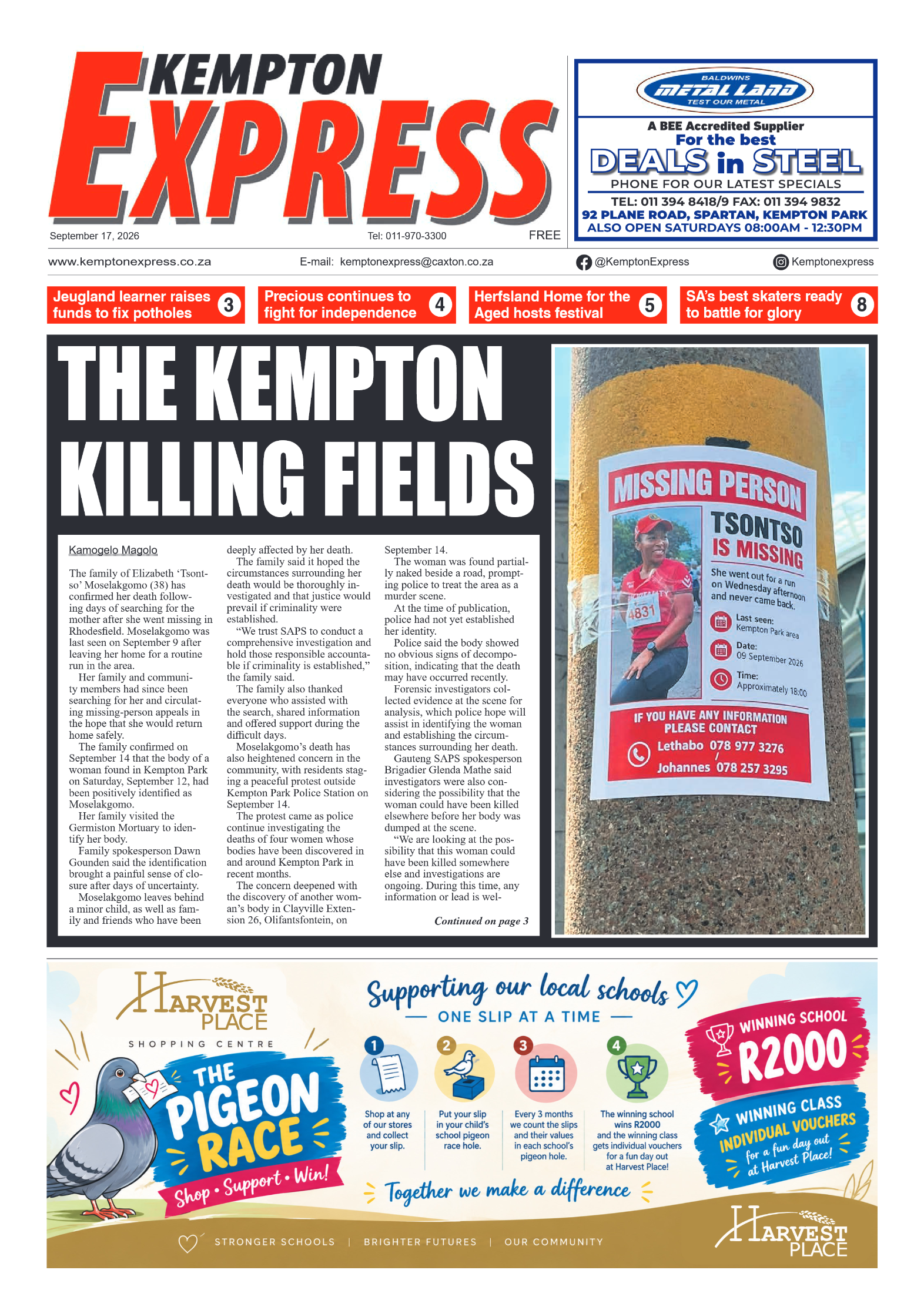 Kempton Express 17 September 2026 page 1