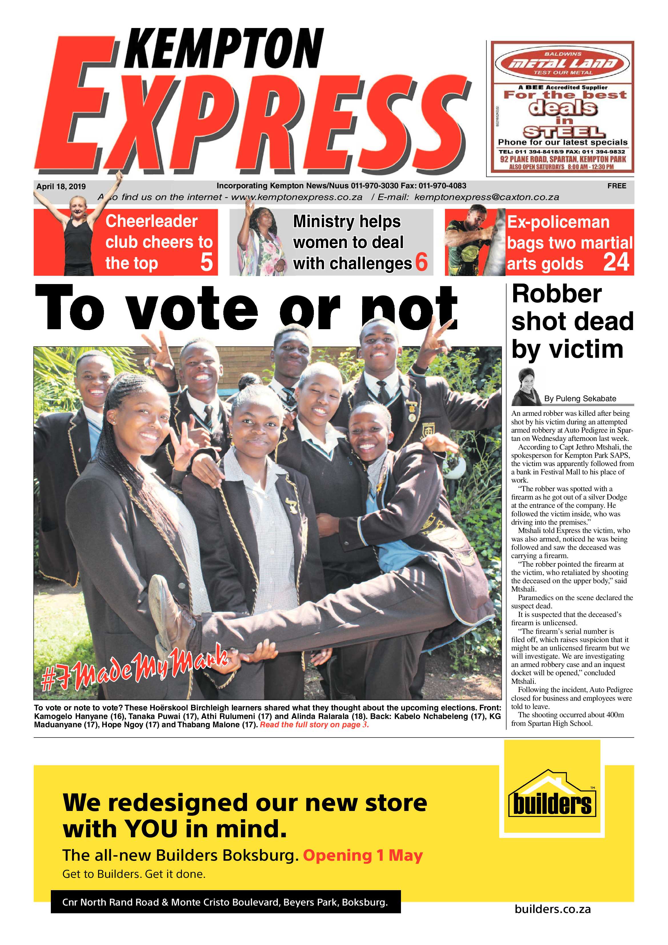 Kempton Express 18 April 2019 page 1