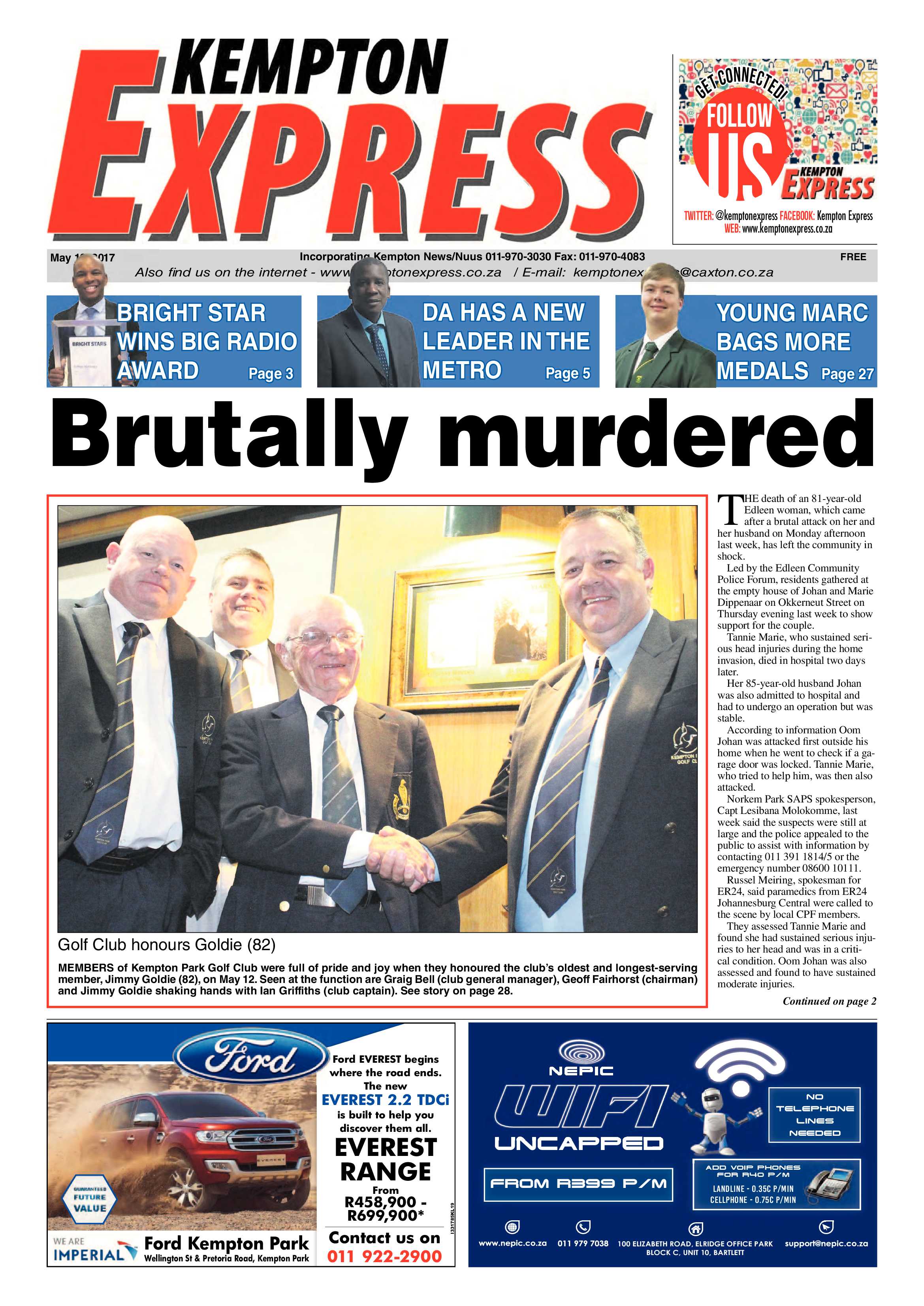 Kempton Express 18 May 2017 page 1