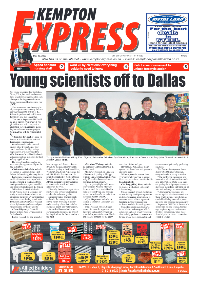 Kempton Express 18 May 2023 page 1