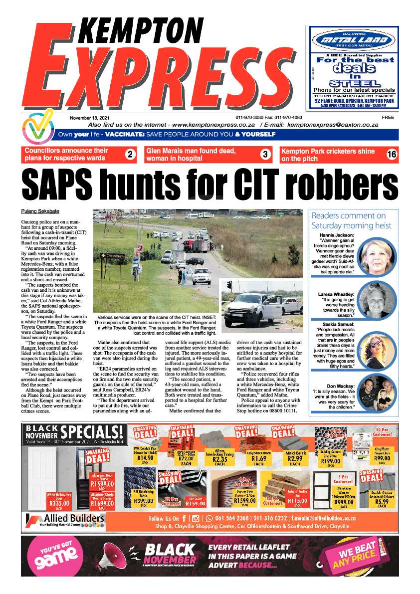 Kempton Express 18 November 2021 page 1