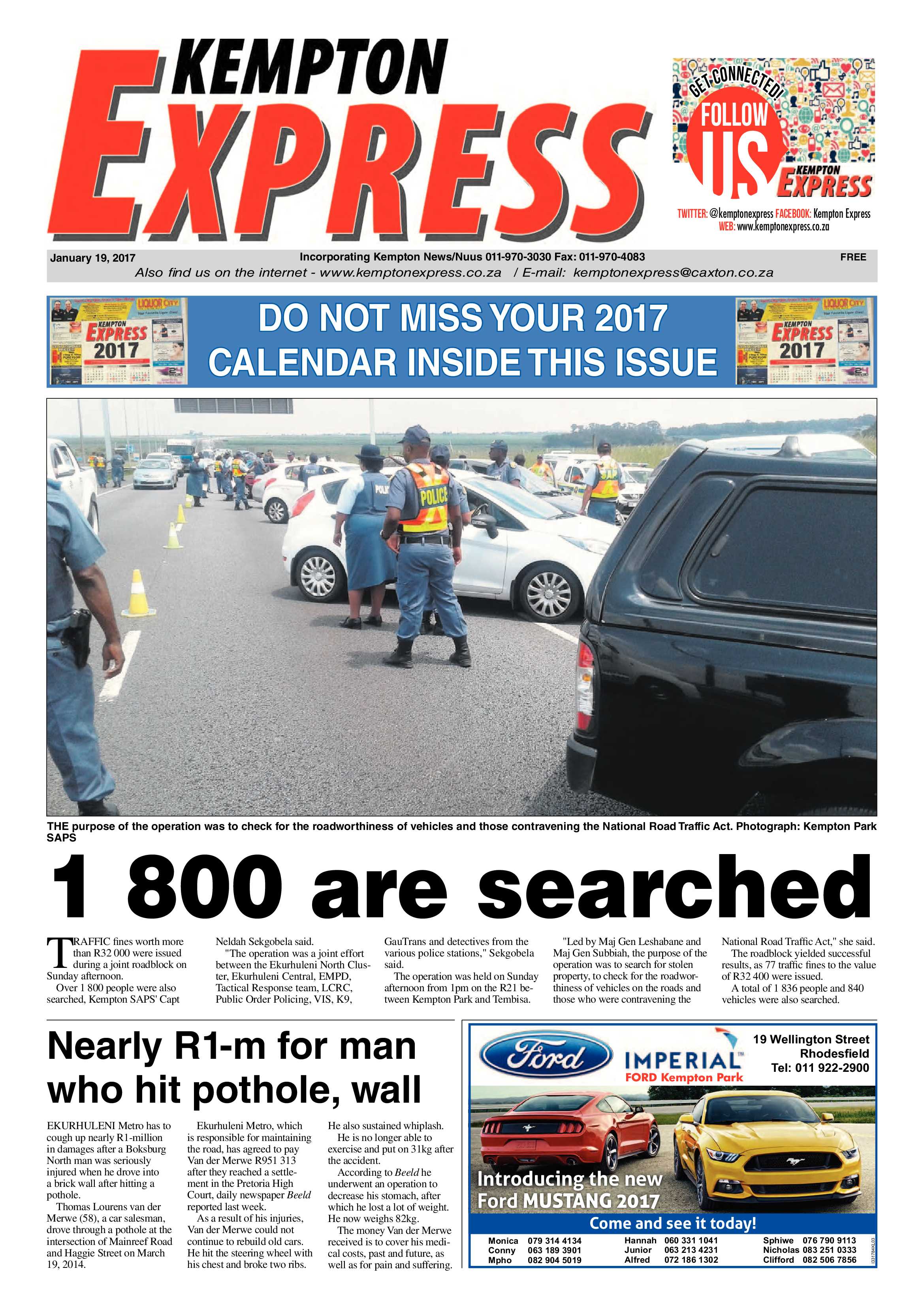 Kempton Express 19 January 2017 page 1