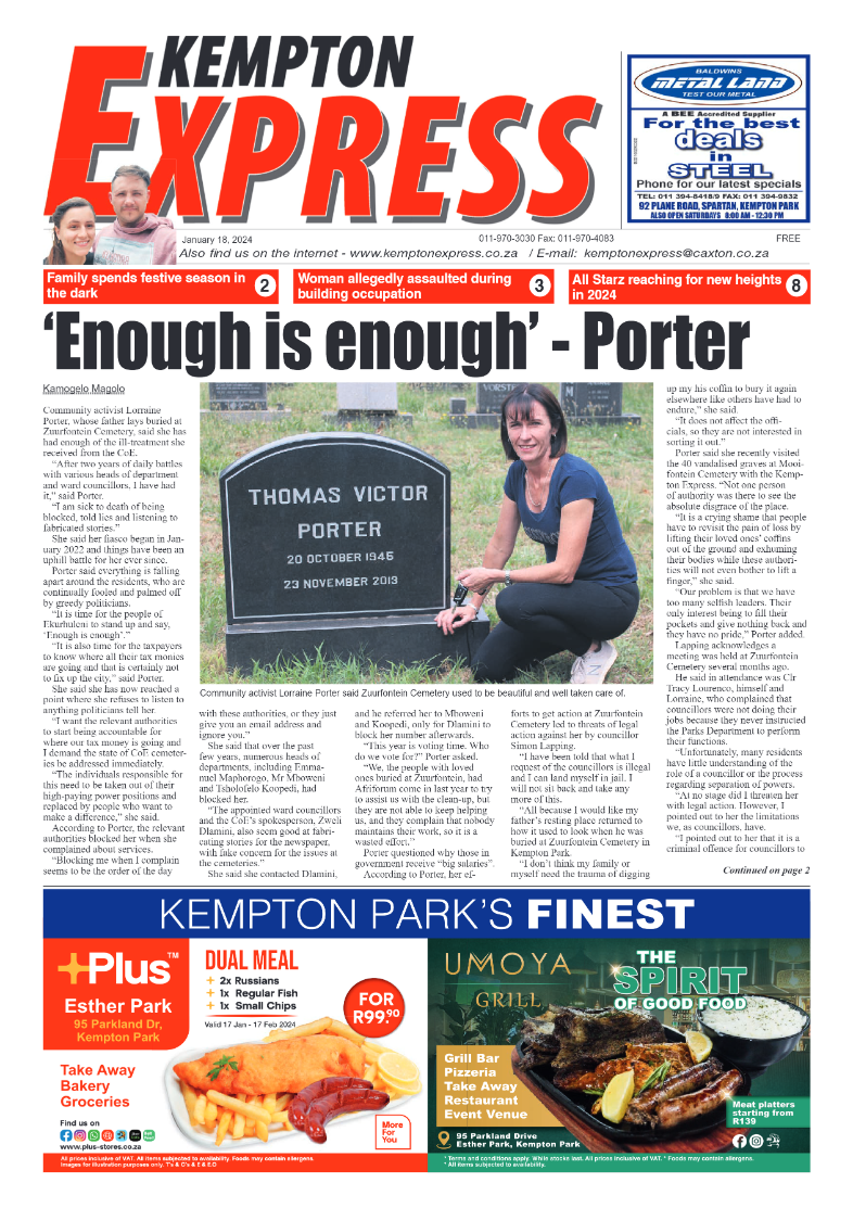 Kempton Express 19 January 2024 page 1