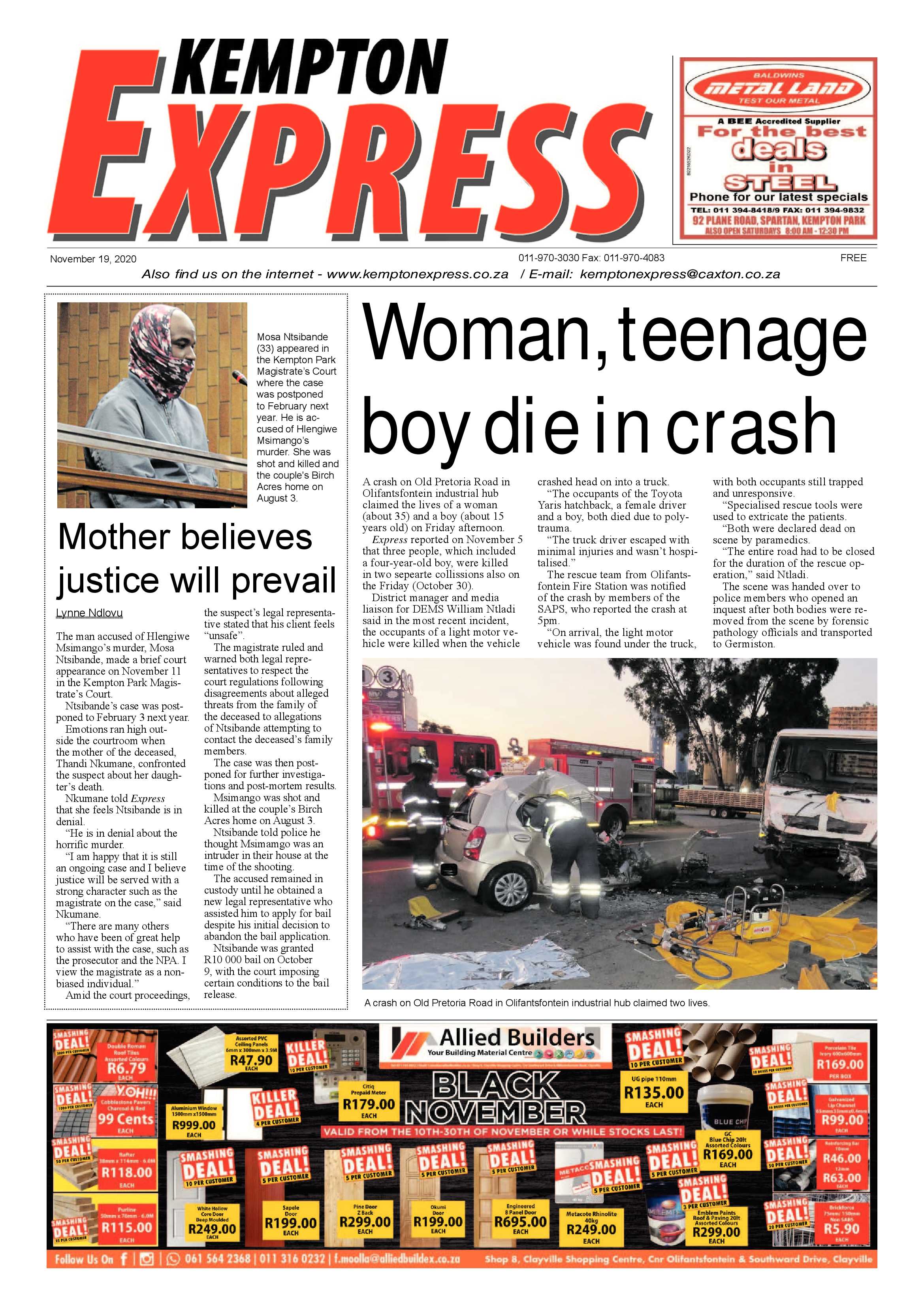 Kempton Express 19 November 2020 page 1