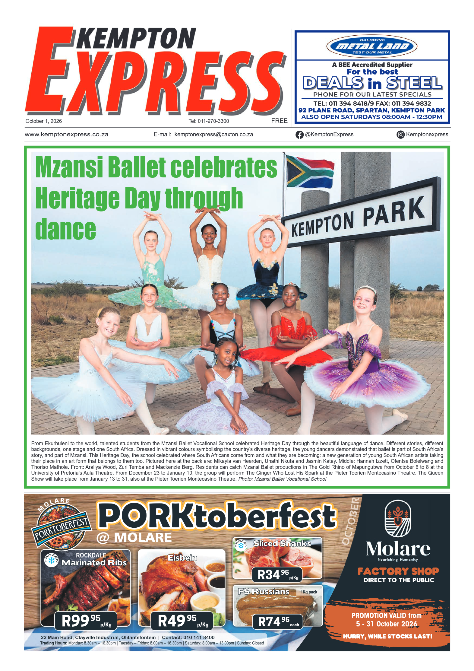 Kempton Express 1 October 2026 page 1