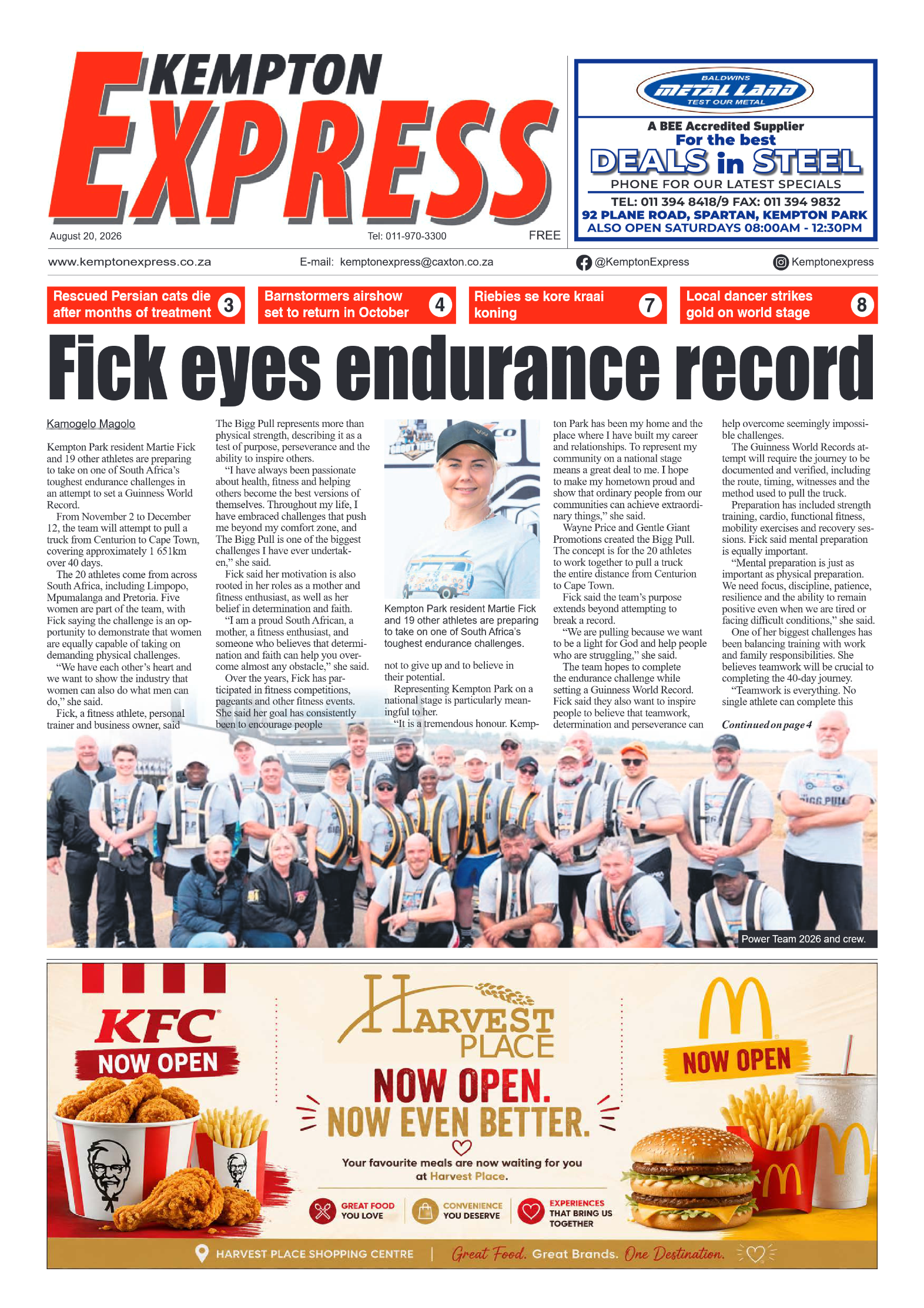 Kempton Express 20 August 2026 page 1