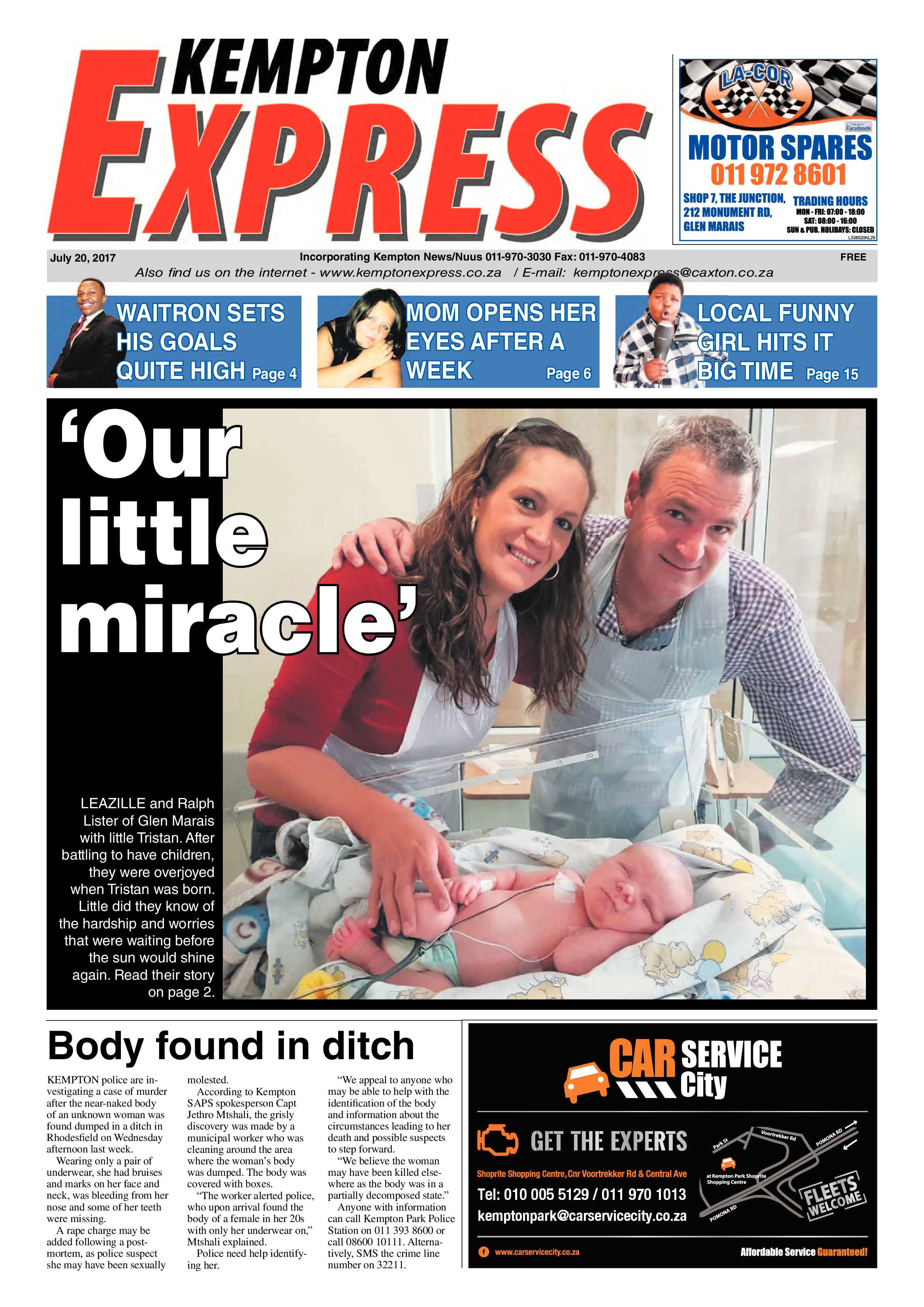 Kempton Express 20 July 2017 page 1