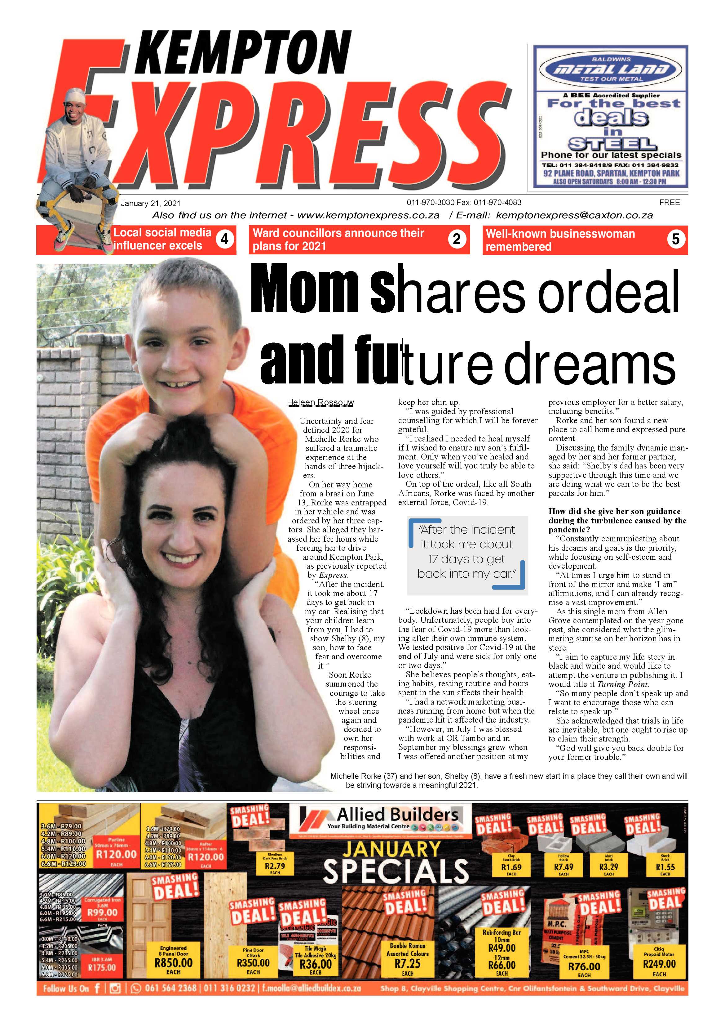Kempton Express 21 January 2021 page 1