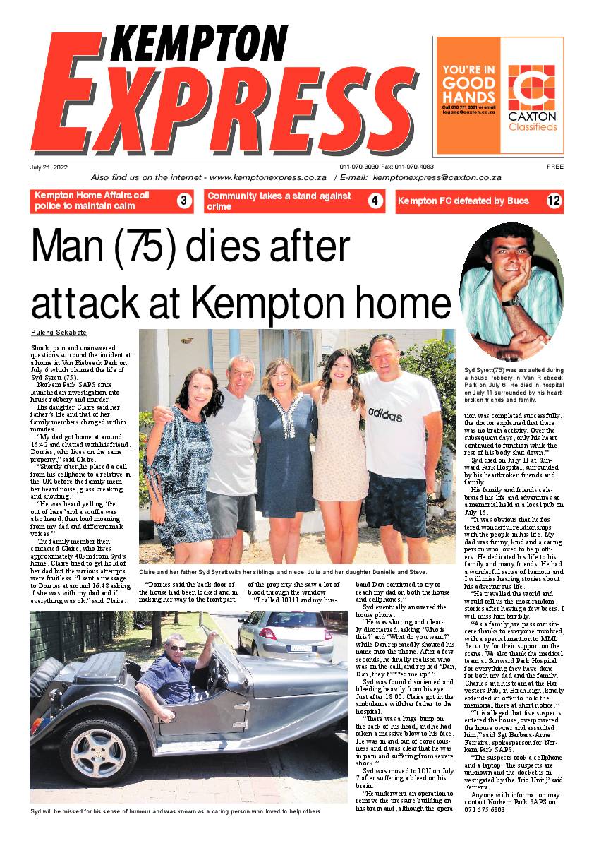 Kempton Express 21 July page 1