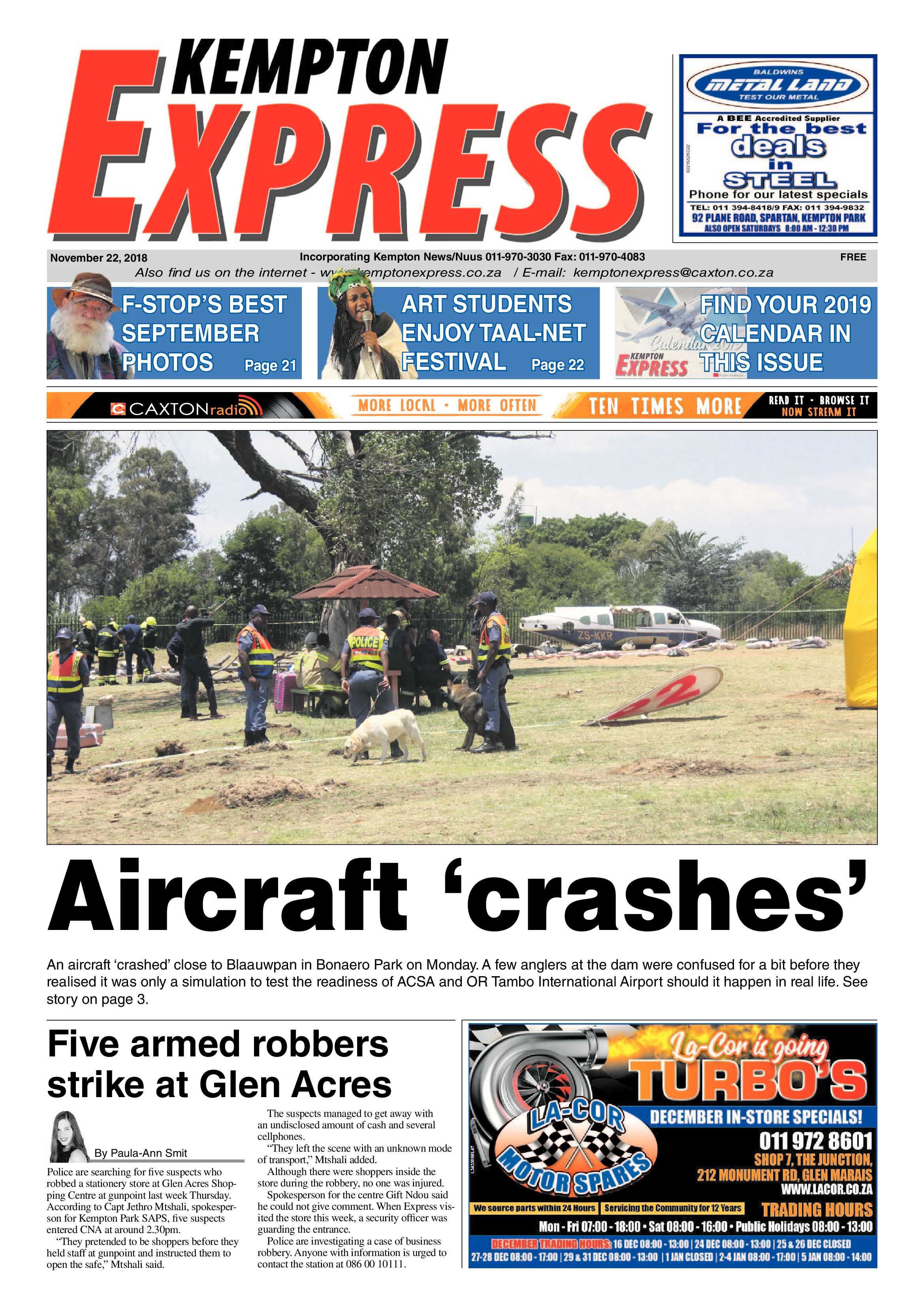 Kempton Express 22 November 2018 page 1