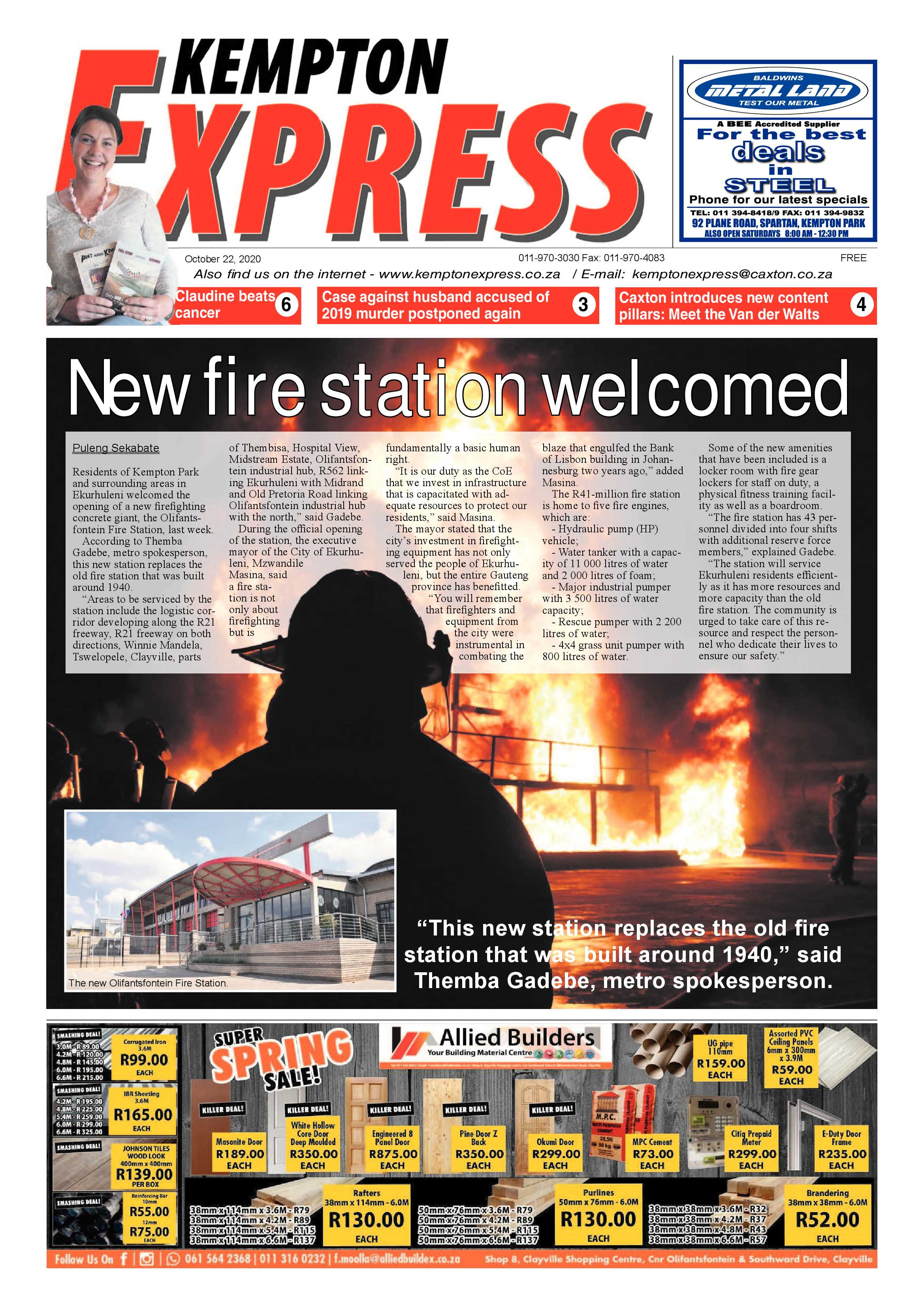 Kempton Express 22 October  2020 page 1