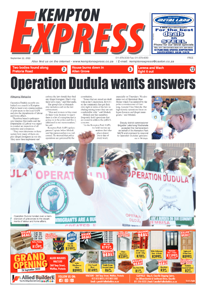 Kempton Express 22 September 2022 page 1