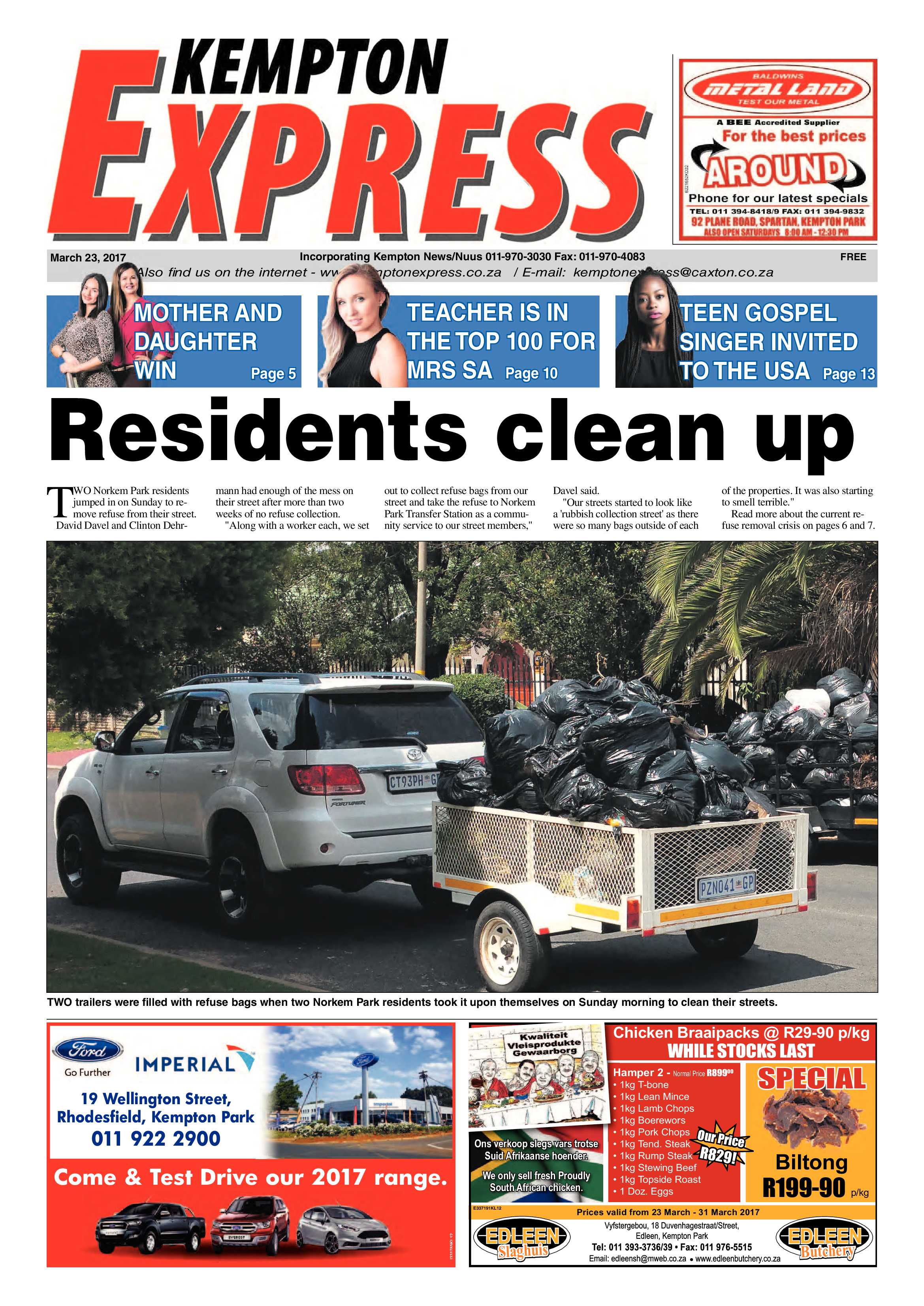 Kempton Express 23 March 2017 page 1