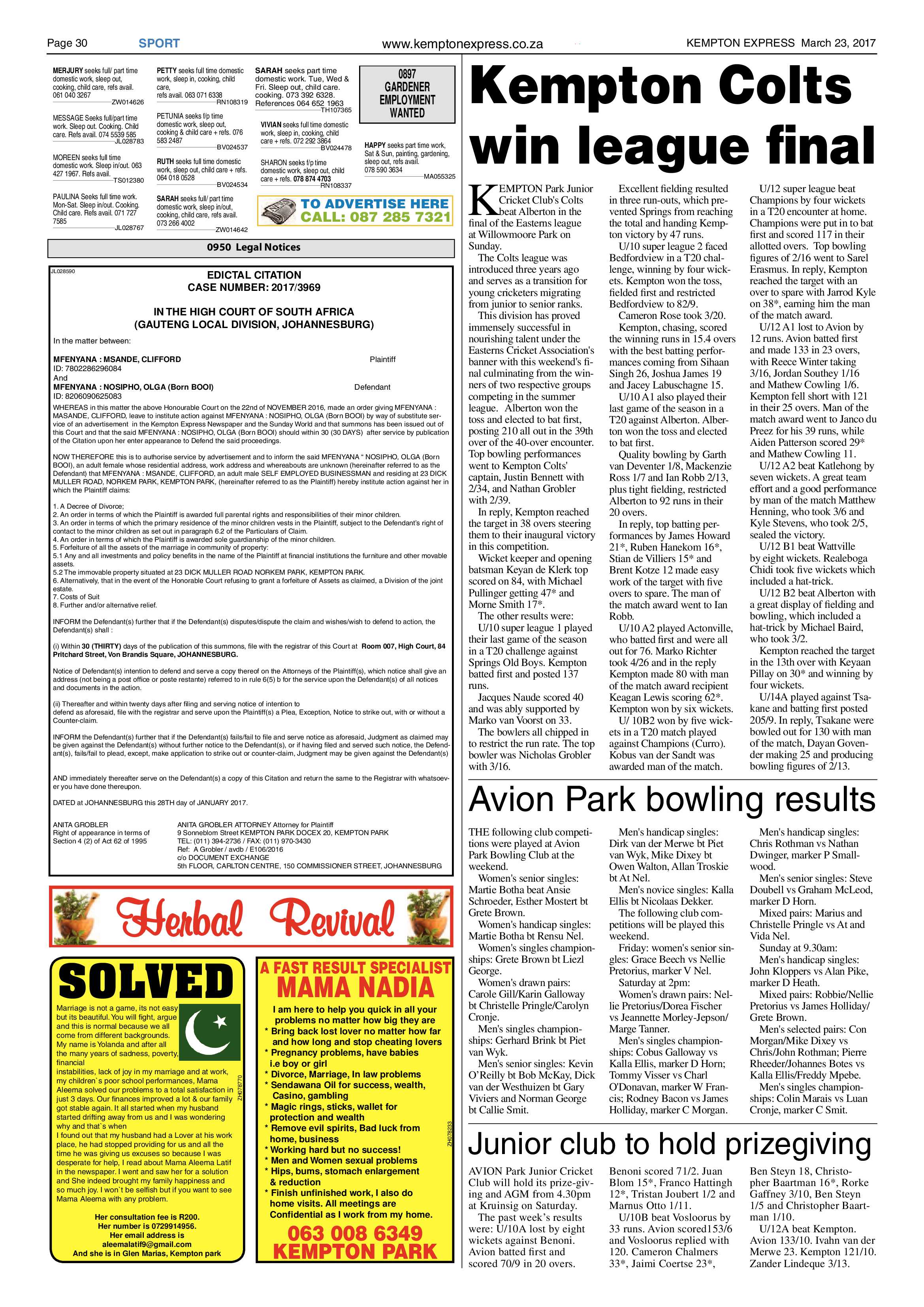 Kempton Express 23 March 2017 page 30