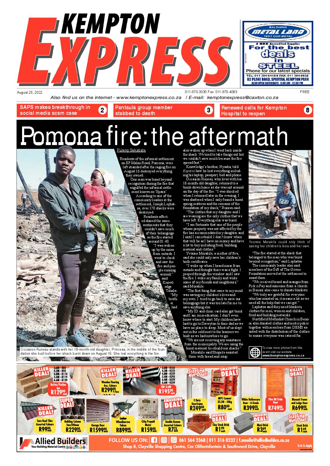 Kempton Express 25 August 2022 page 1