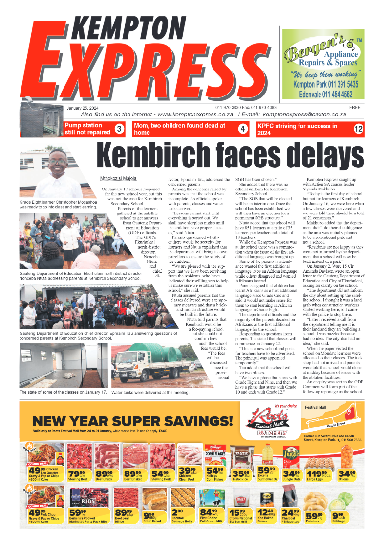 Kempton Express 25 January 2024. page 1