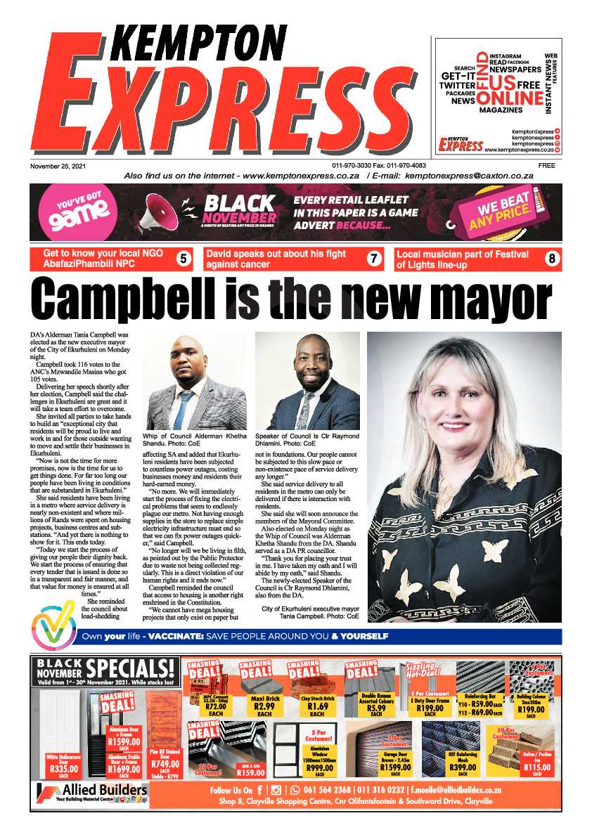Kempton Express 25 November 2021 page 1