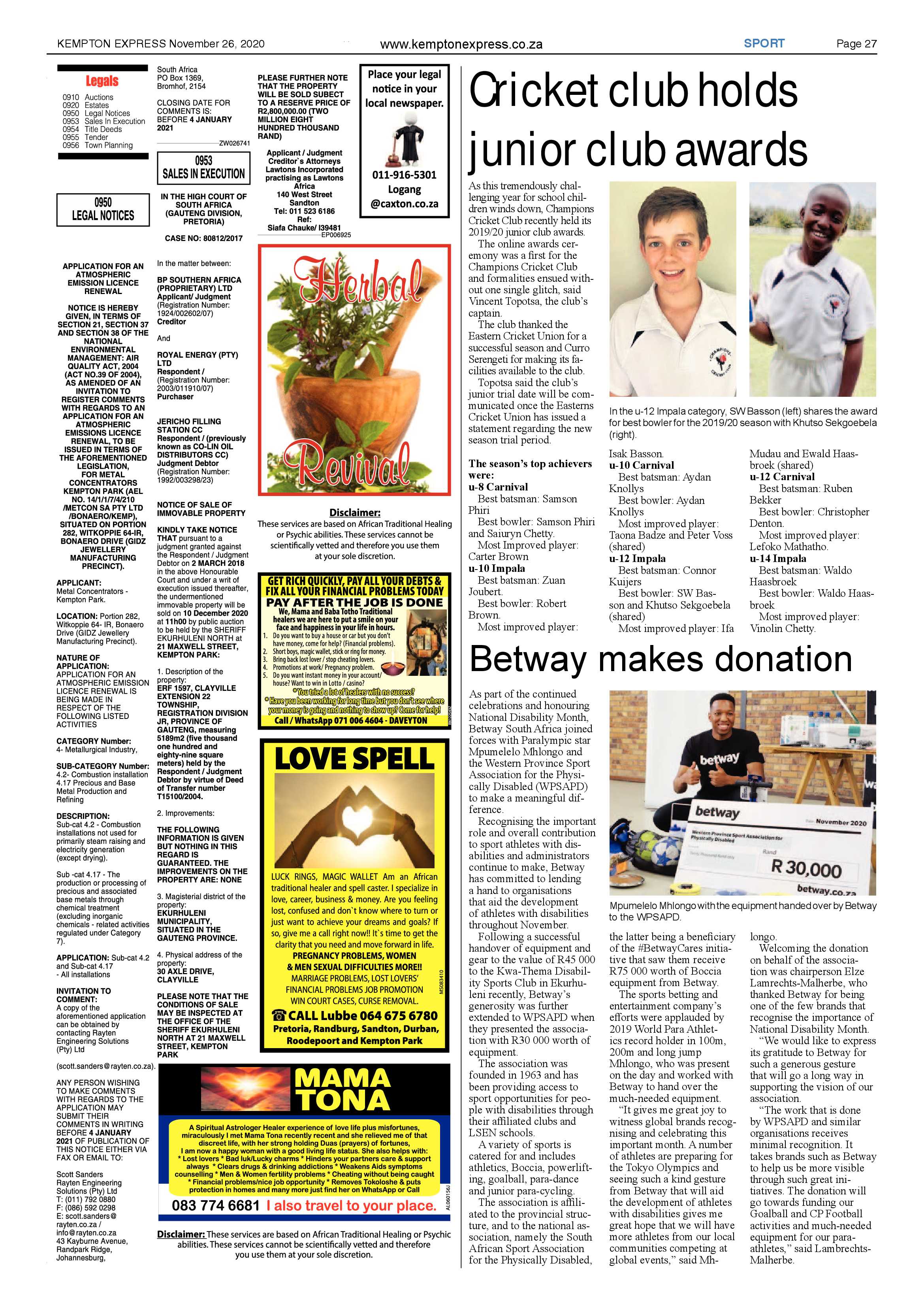 Kempton Express 26 November 2020 page 27