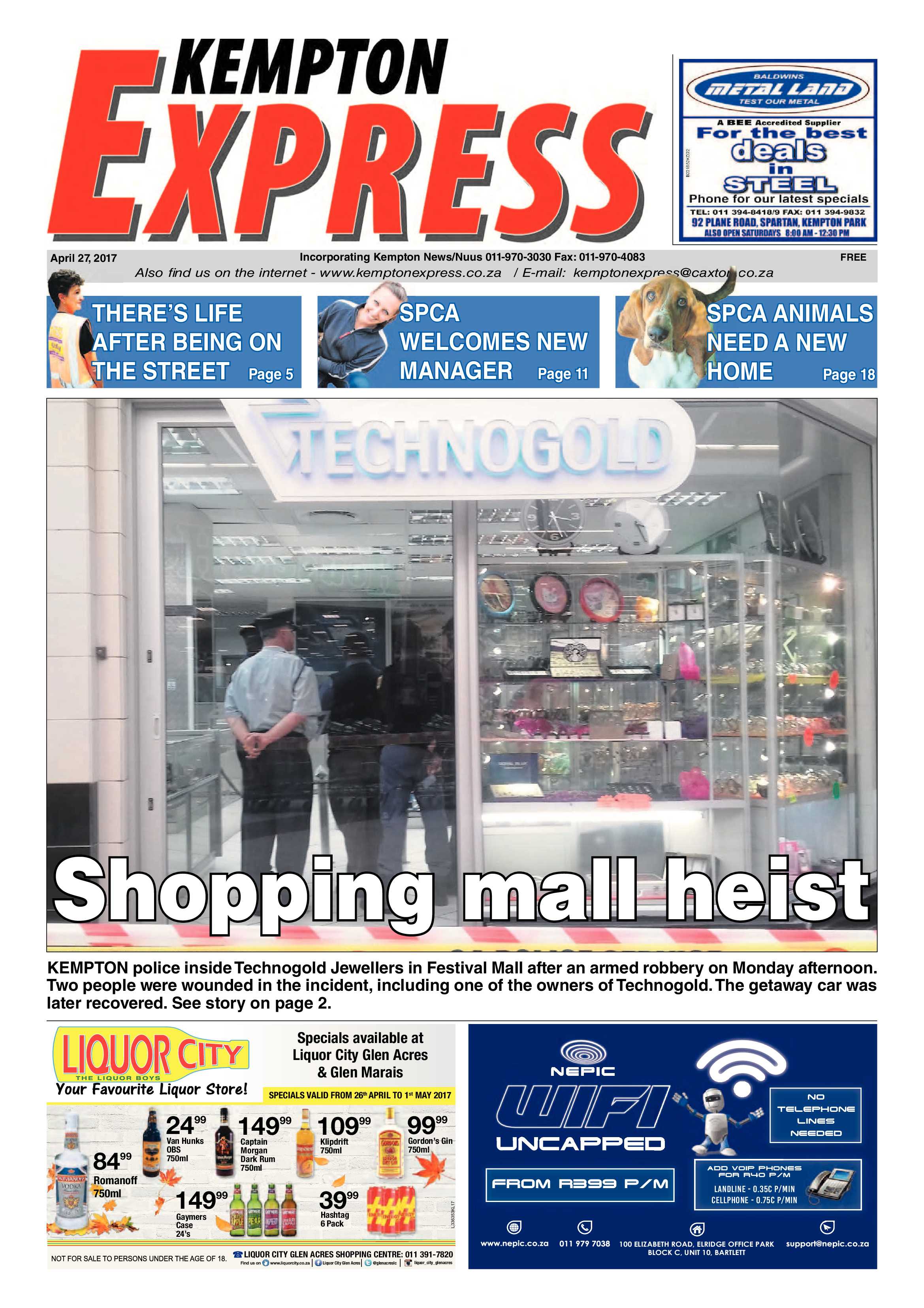 Kempton Express 27 April 2017 page 1