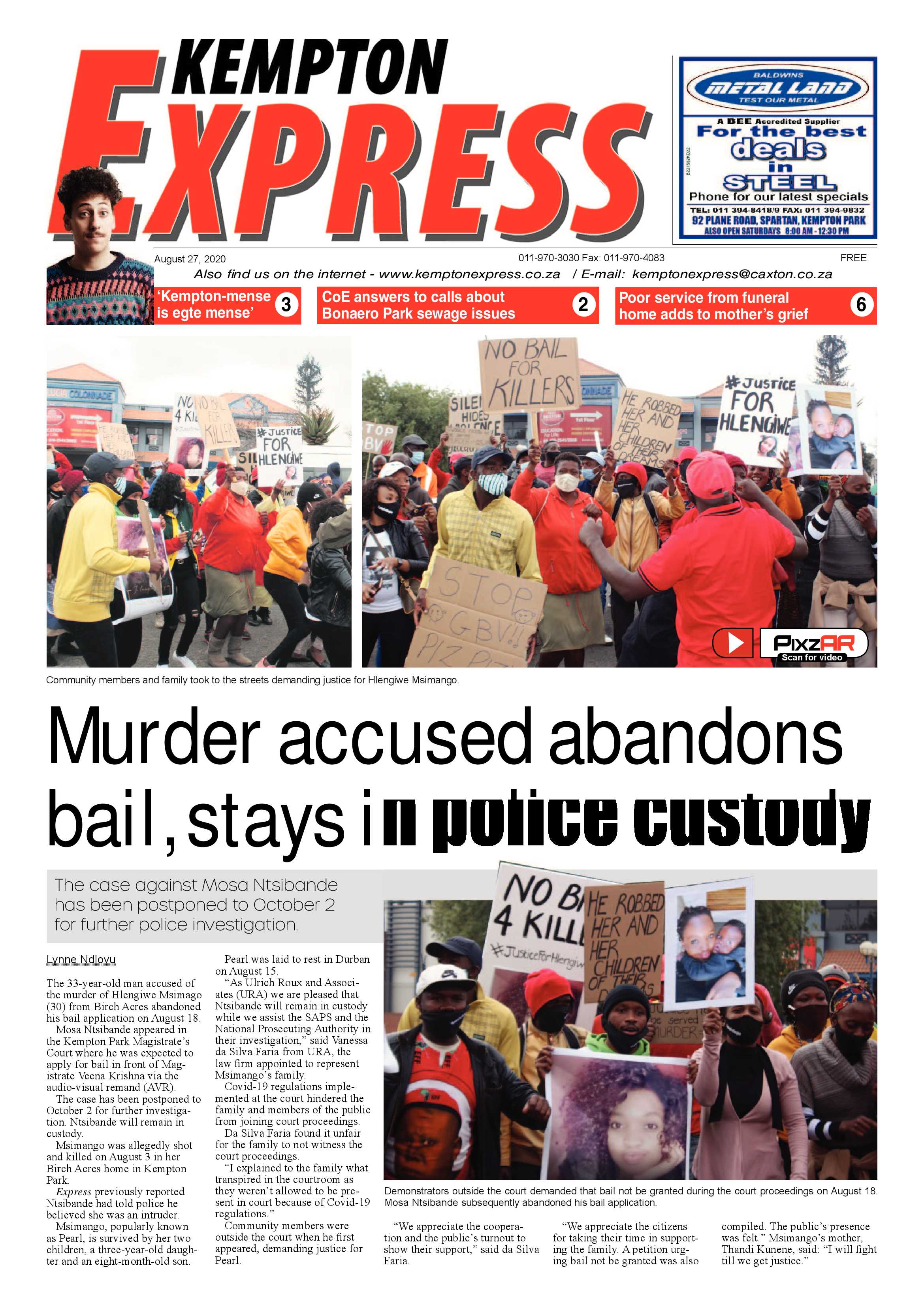 Kempton Express 27 August 2020 page 1